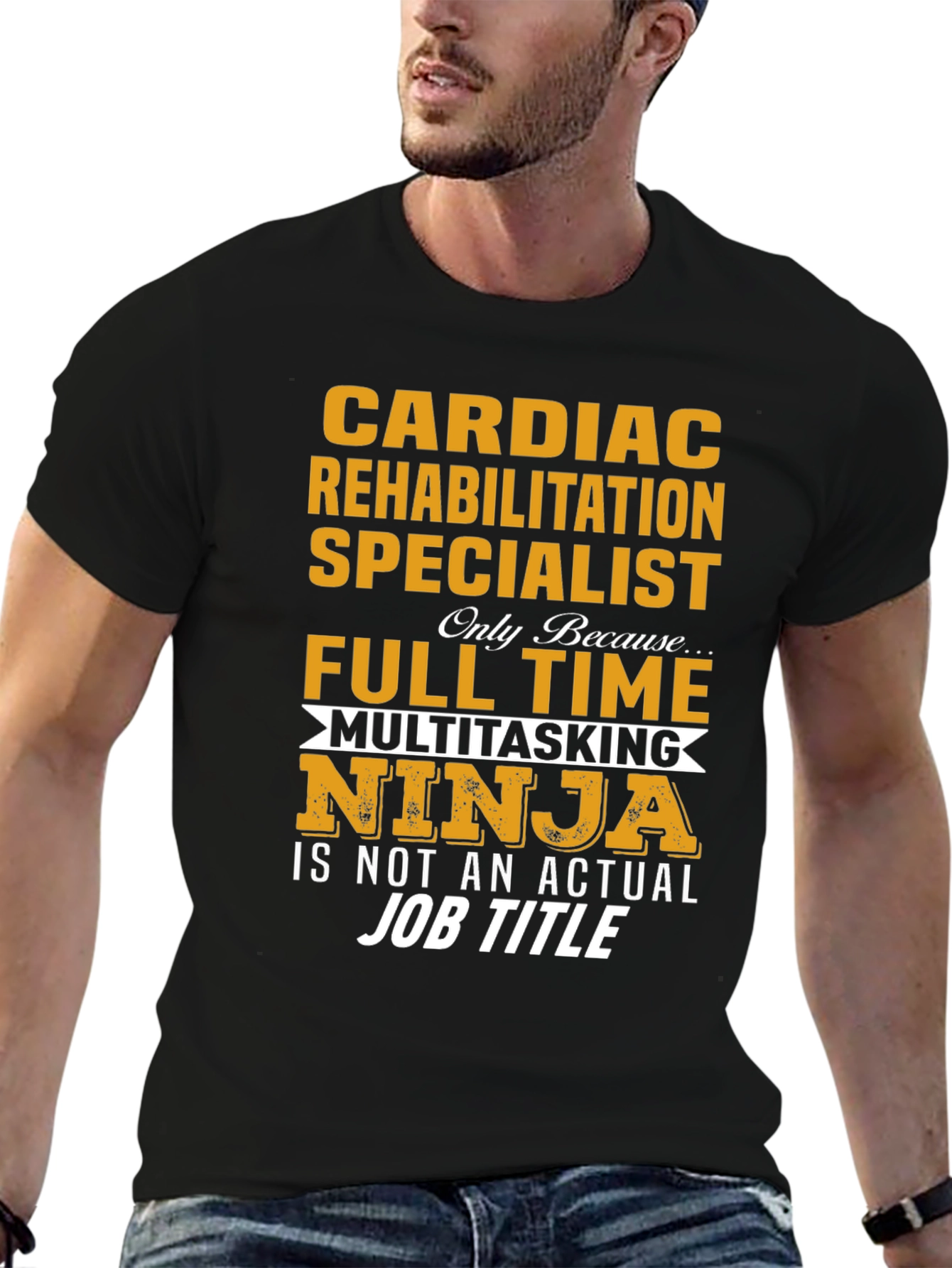 Black Cardiac Rehab Specialist T-Shirt Ninja Multitasking view 6