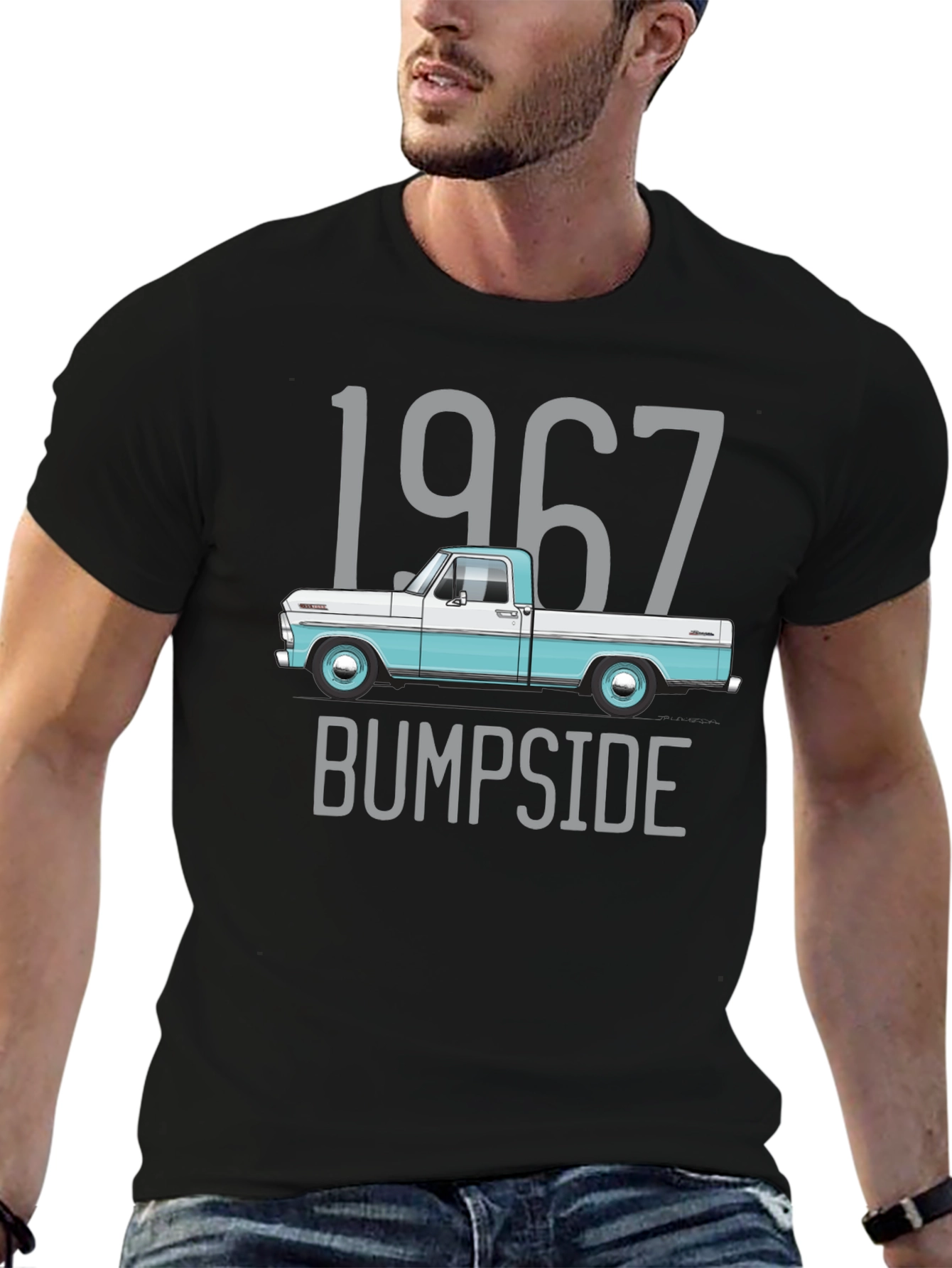 Black 1967 Bump Side Truck Graphic Tee view 6