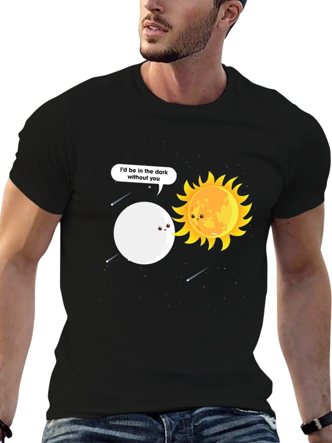 Black Sun and Moon Graphic Tee - I'd Be in the Dark Without You view 6