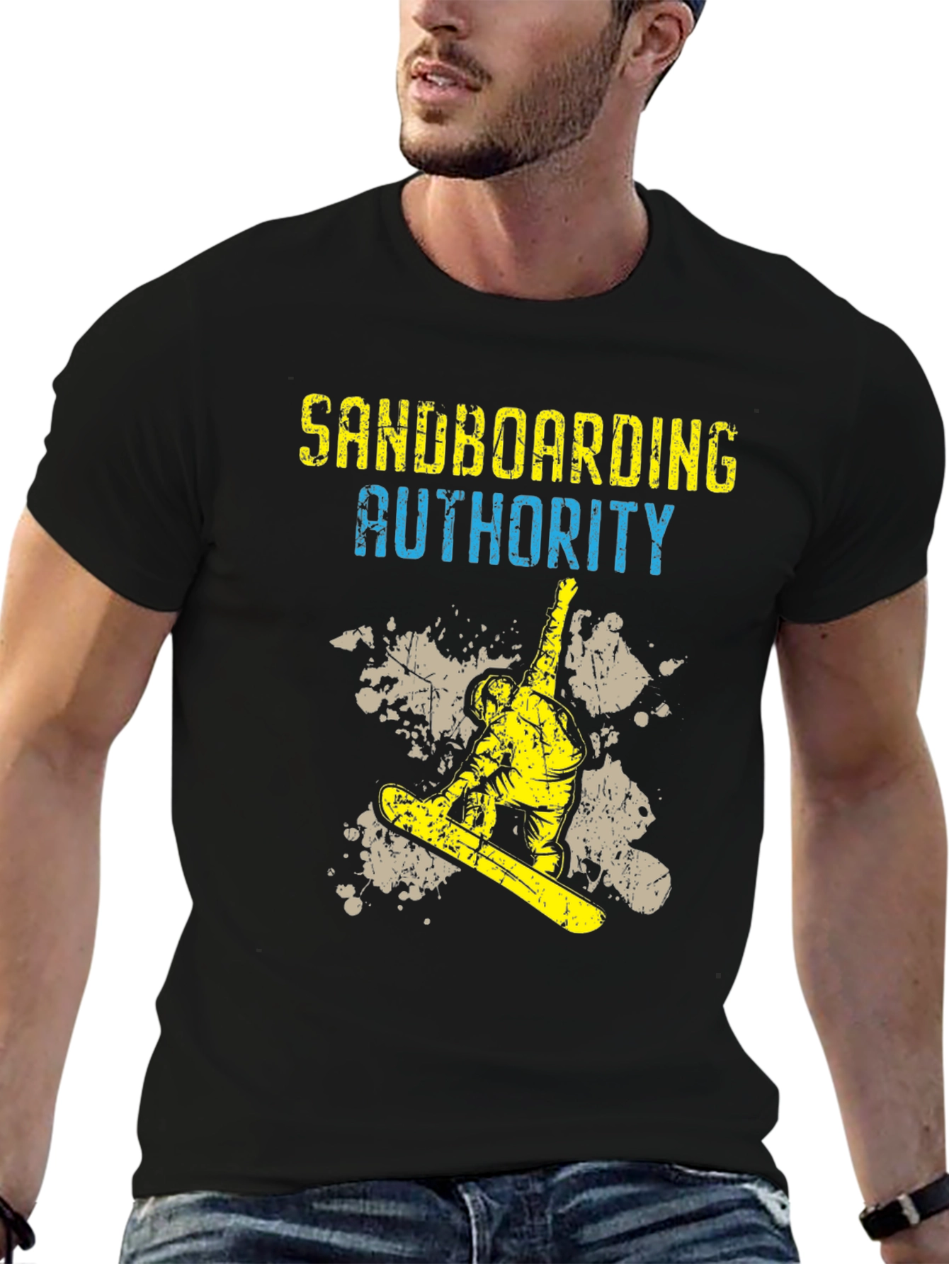 Black Sandboarding Authority Graphic Tee view 6
