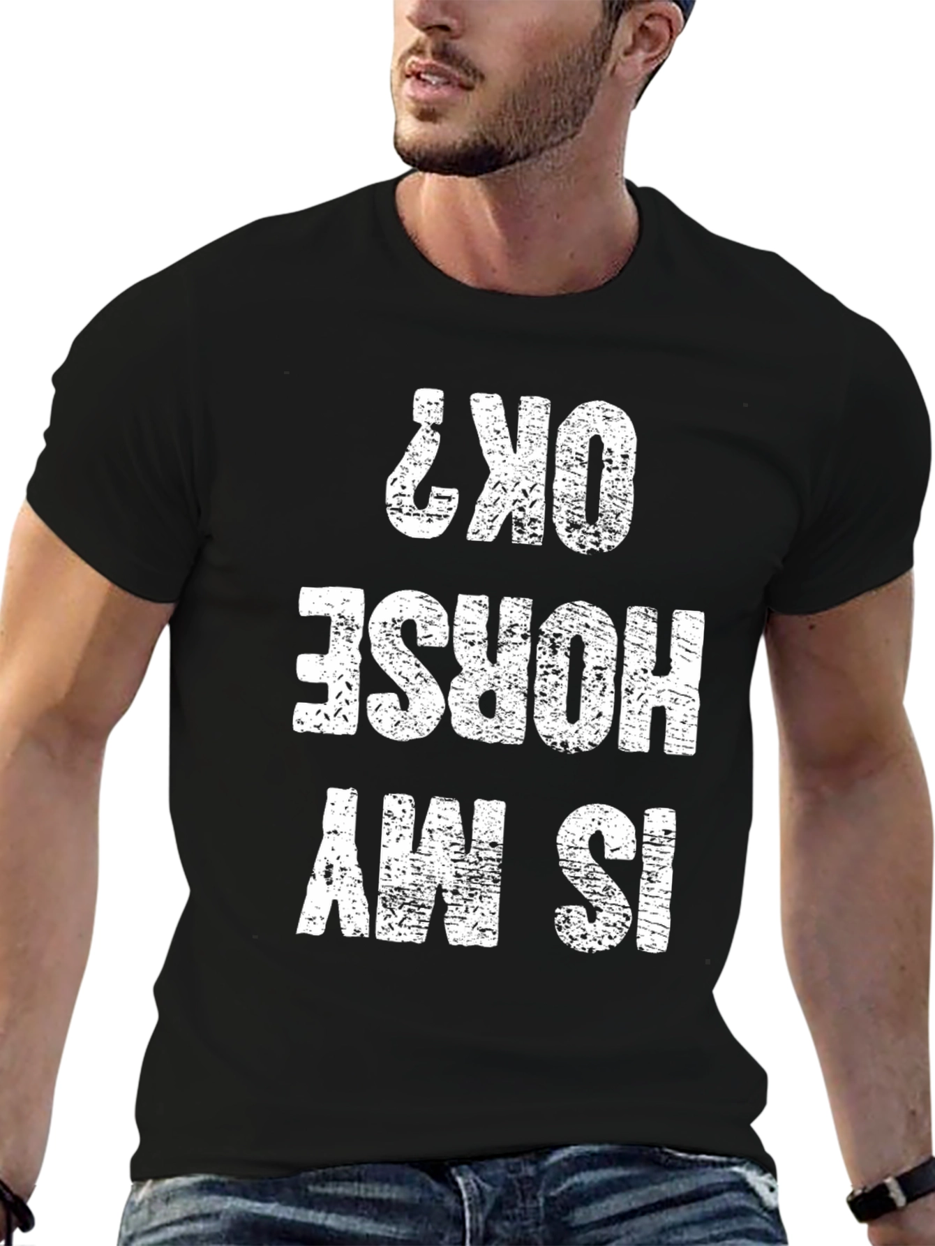 Black Is My Horse OK? Graphic Novelty Tee view 6