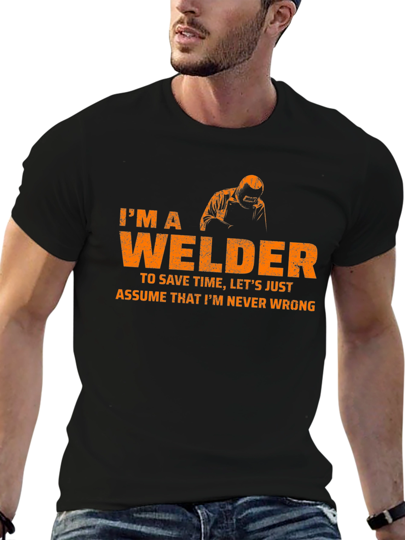 Black I'm A Welder T-Shirt Funny Job Tee view 6
