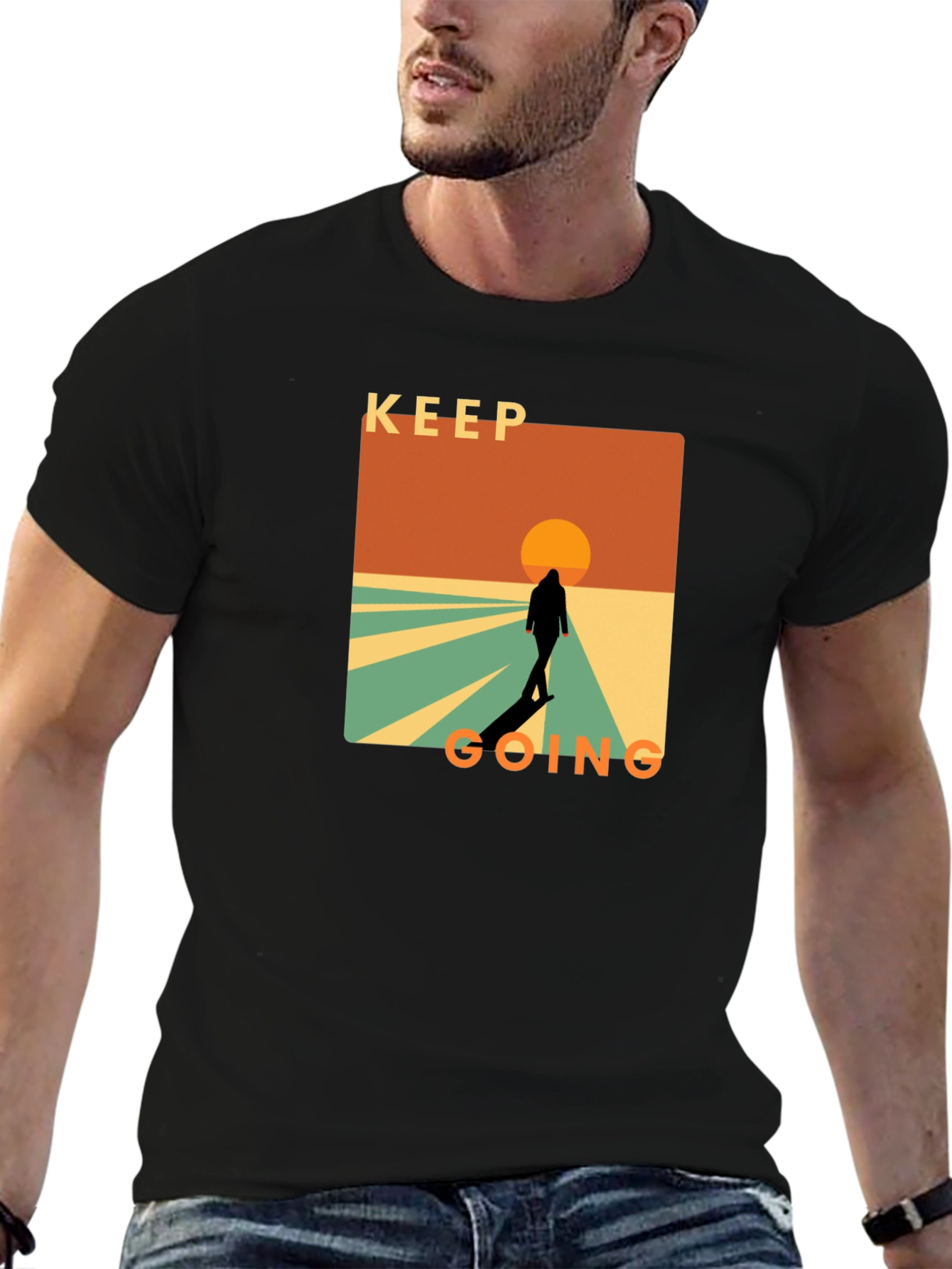 Keep Going Graphic T-Shirt - Motivational Design - 6