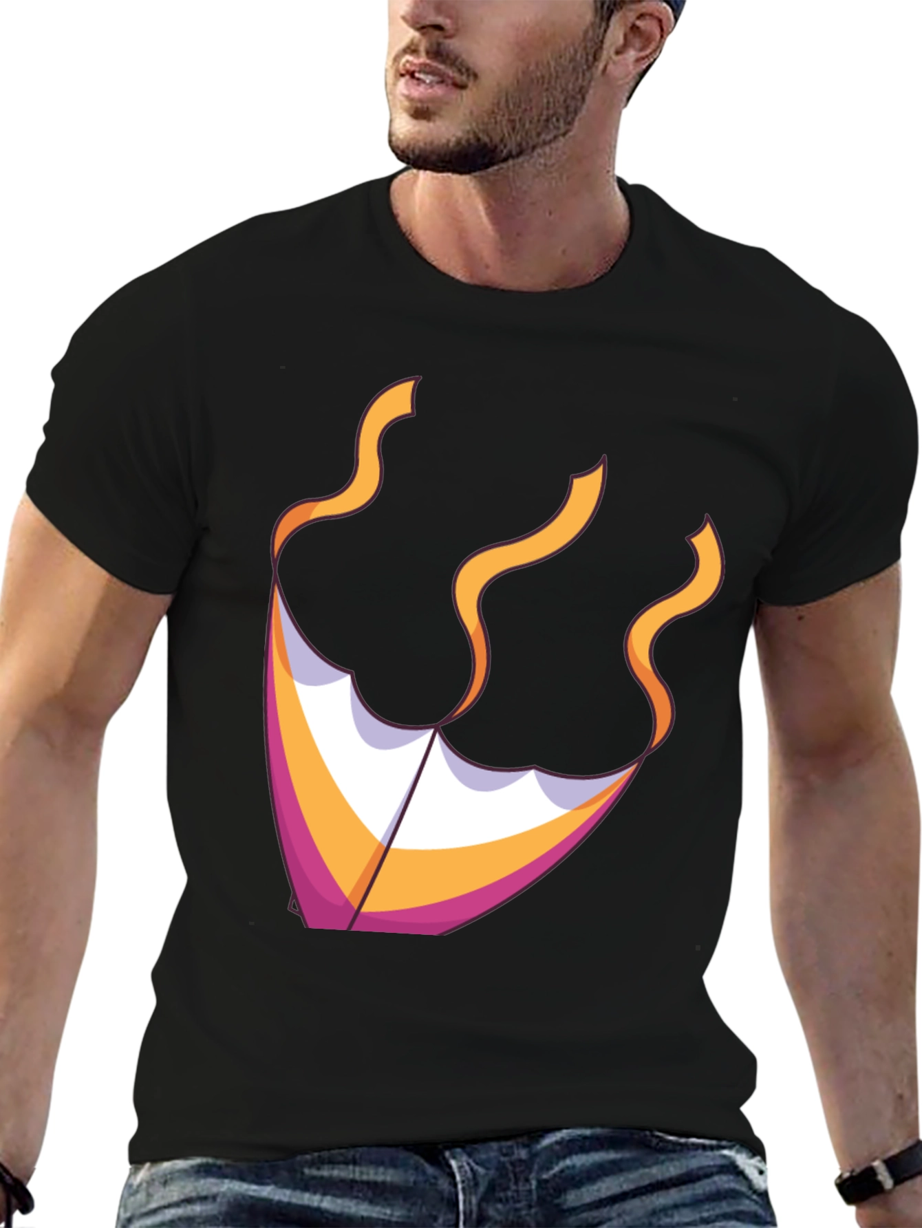 Black Kite Graphic Tee - Black Cotton Blend view 6