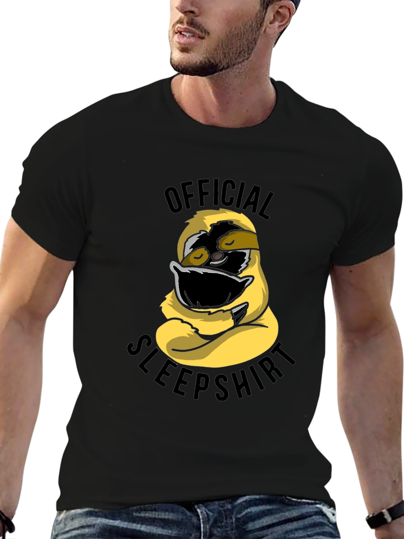 Black Official Sleepshirt Funny Sloth T-Shirt view 6