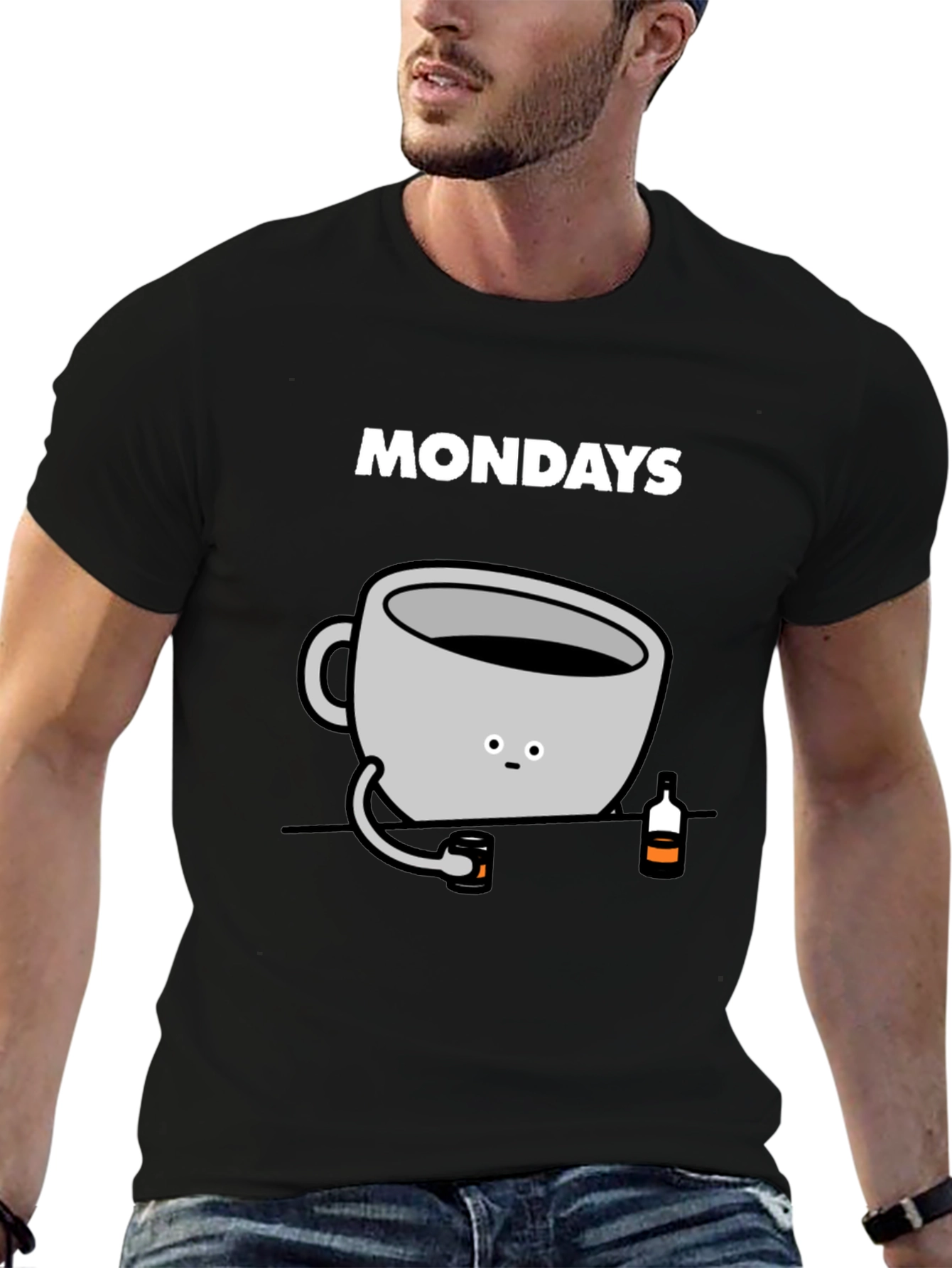 Black Mondays Coffee Mug Graphic Tee - Soft Cotton T-Shirt view 6