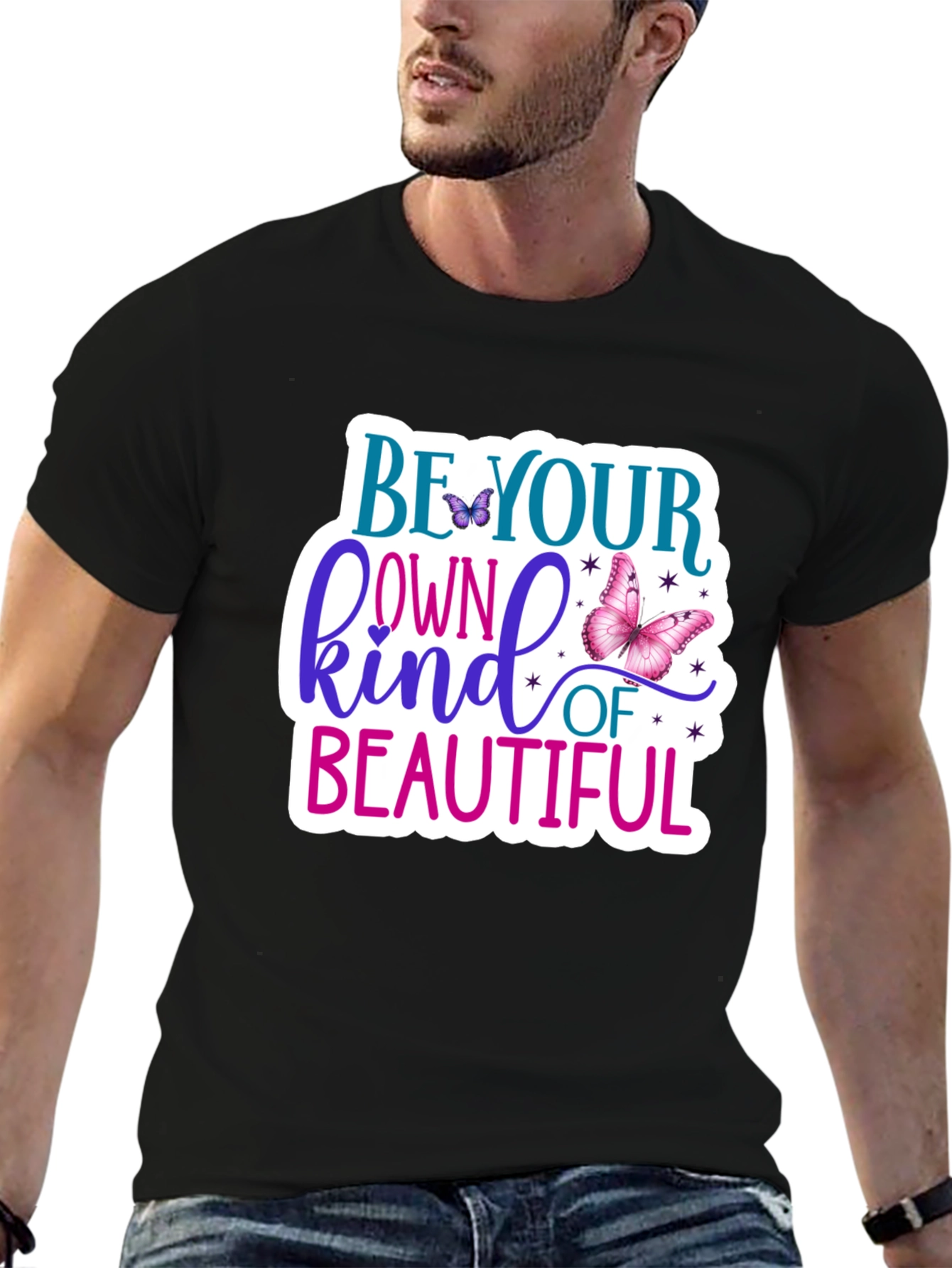 Black Be Your Own Kind of Beautiful T-Shirt view 6