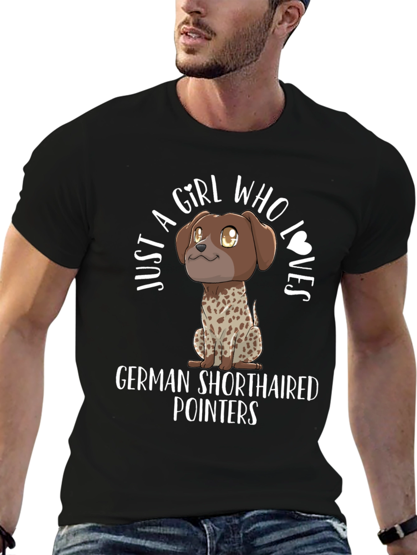 Black Girl Who Loves German Shorthaired Pointers T-Shirt view 6