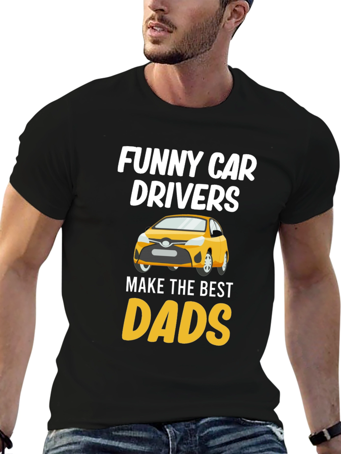 Black Funny Car Drivers Best Dads T-Shirt view 6