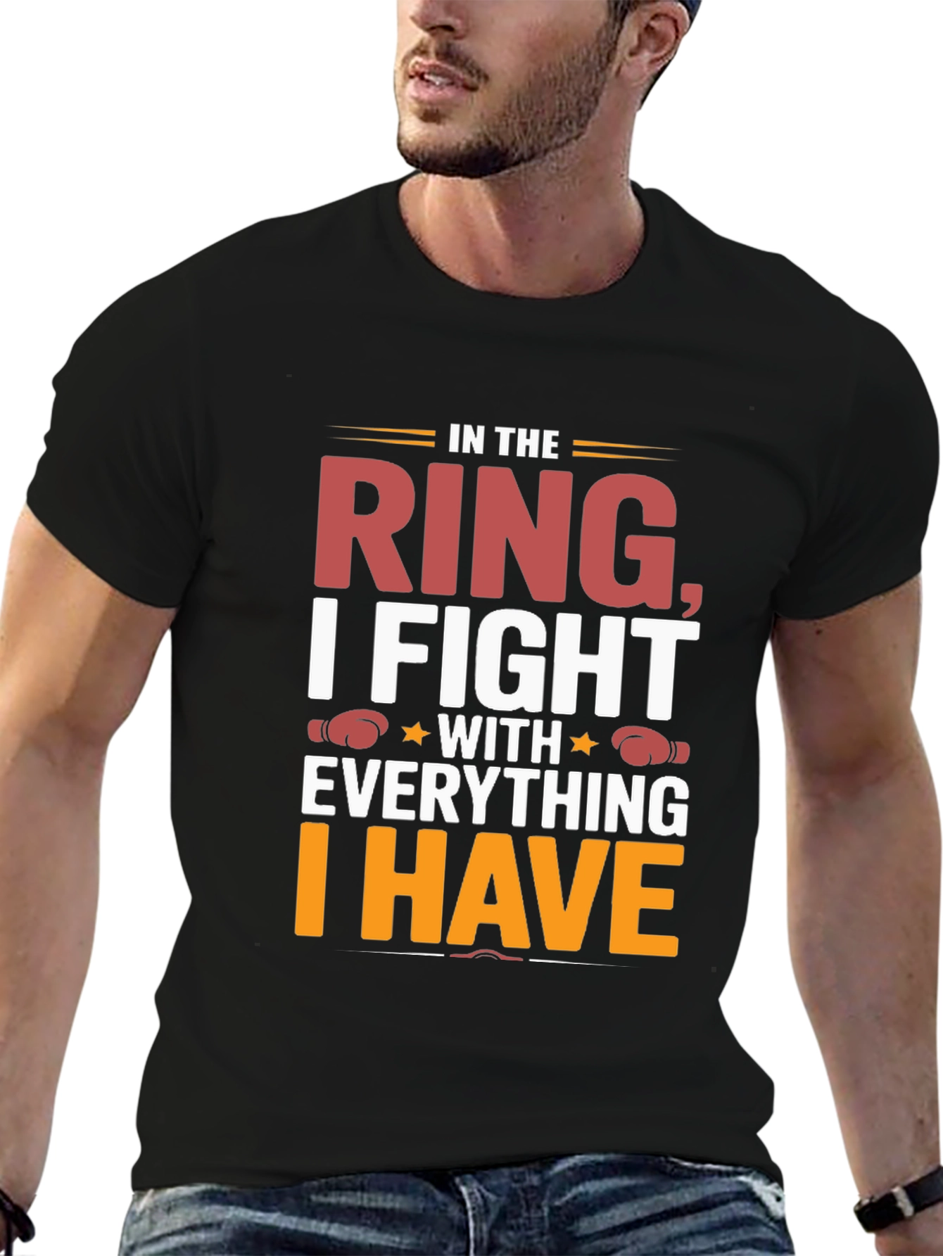 Black In The Ring I Fight Graphic T-Shirt view 6