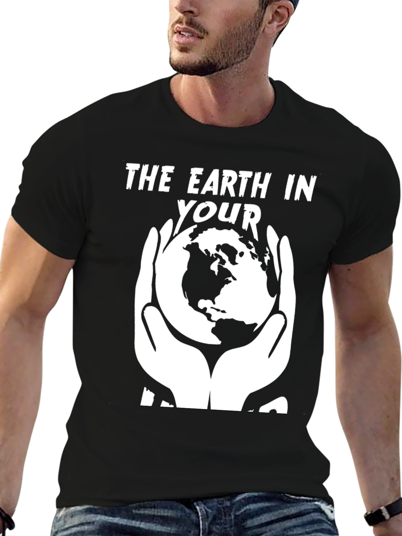 Black The Earth in Your Hands Graphic Tee - Black view 6