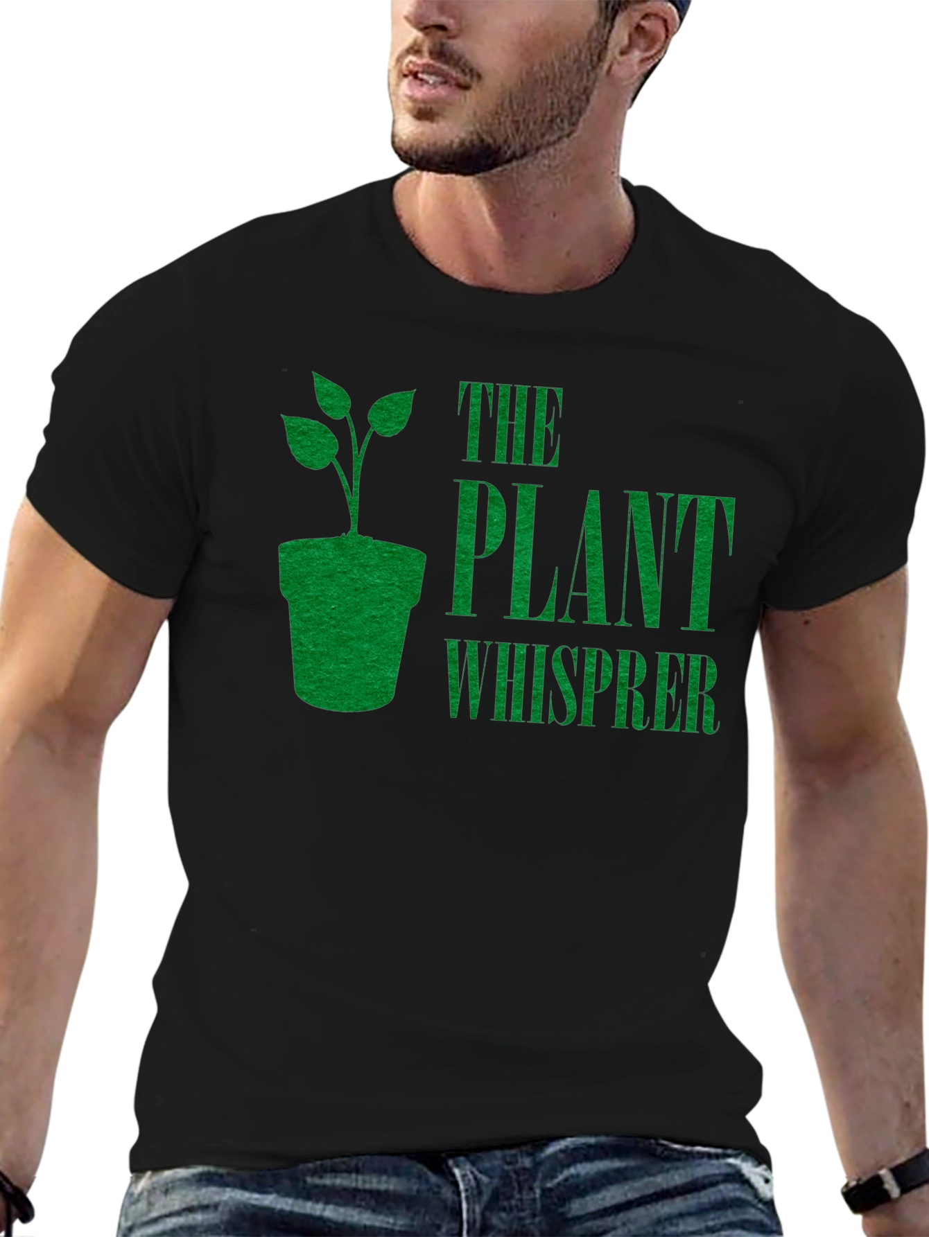 Black Plant Whisperer Graphic Tee - Gardening Enthusiast T-Shirt view 6
