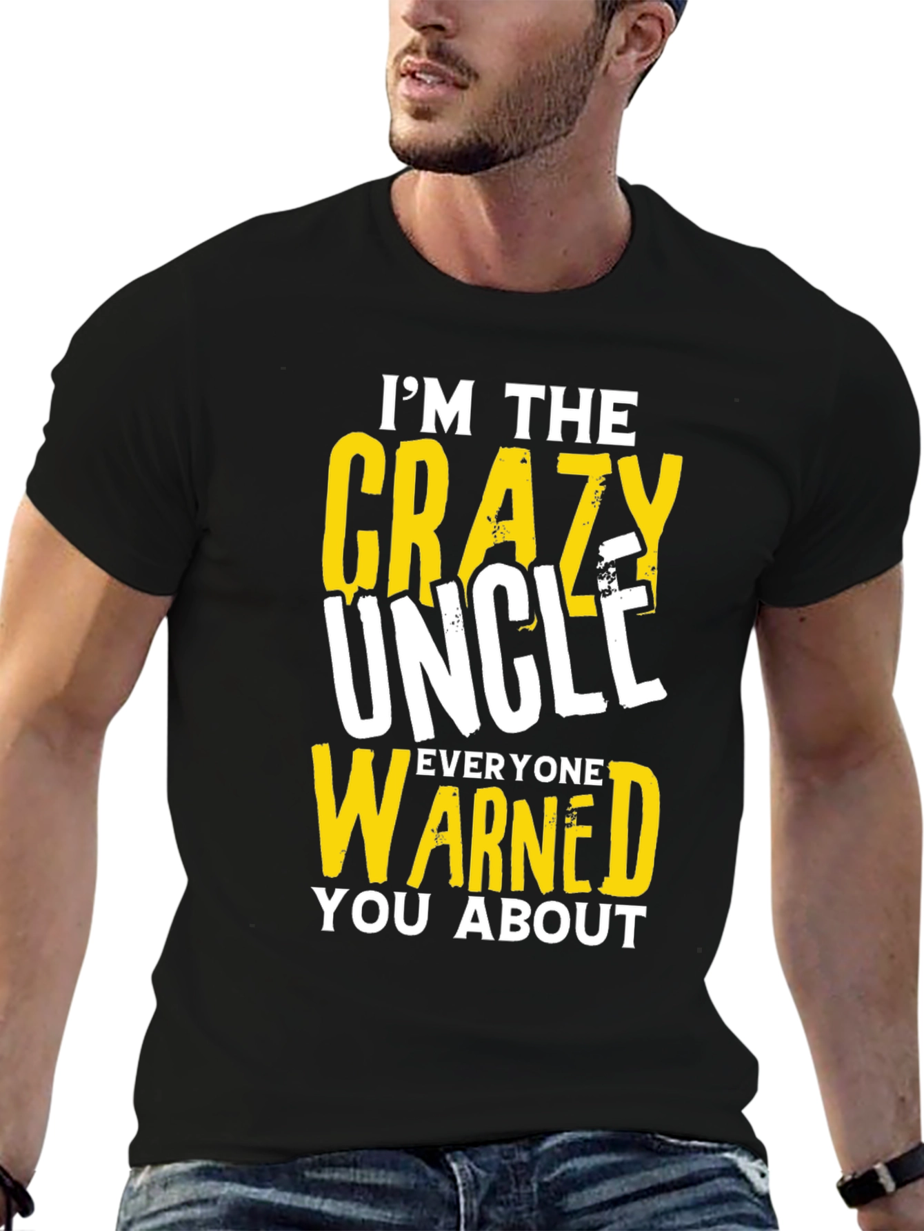 Black Crazy Uncle T-Shirt - Funny Novelty Tee view 6