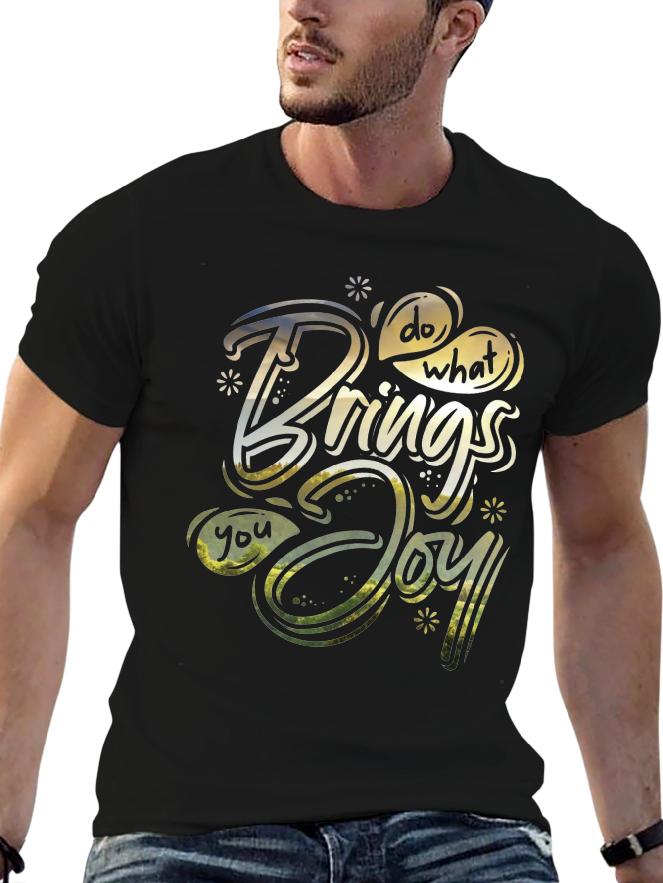 Black Do What Brings You Joy Black T-Shirt view 6