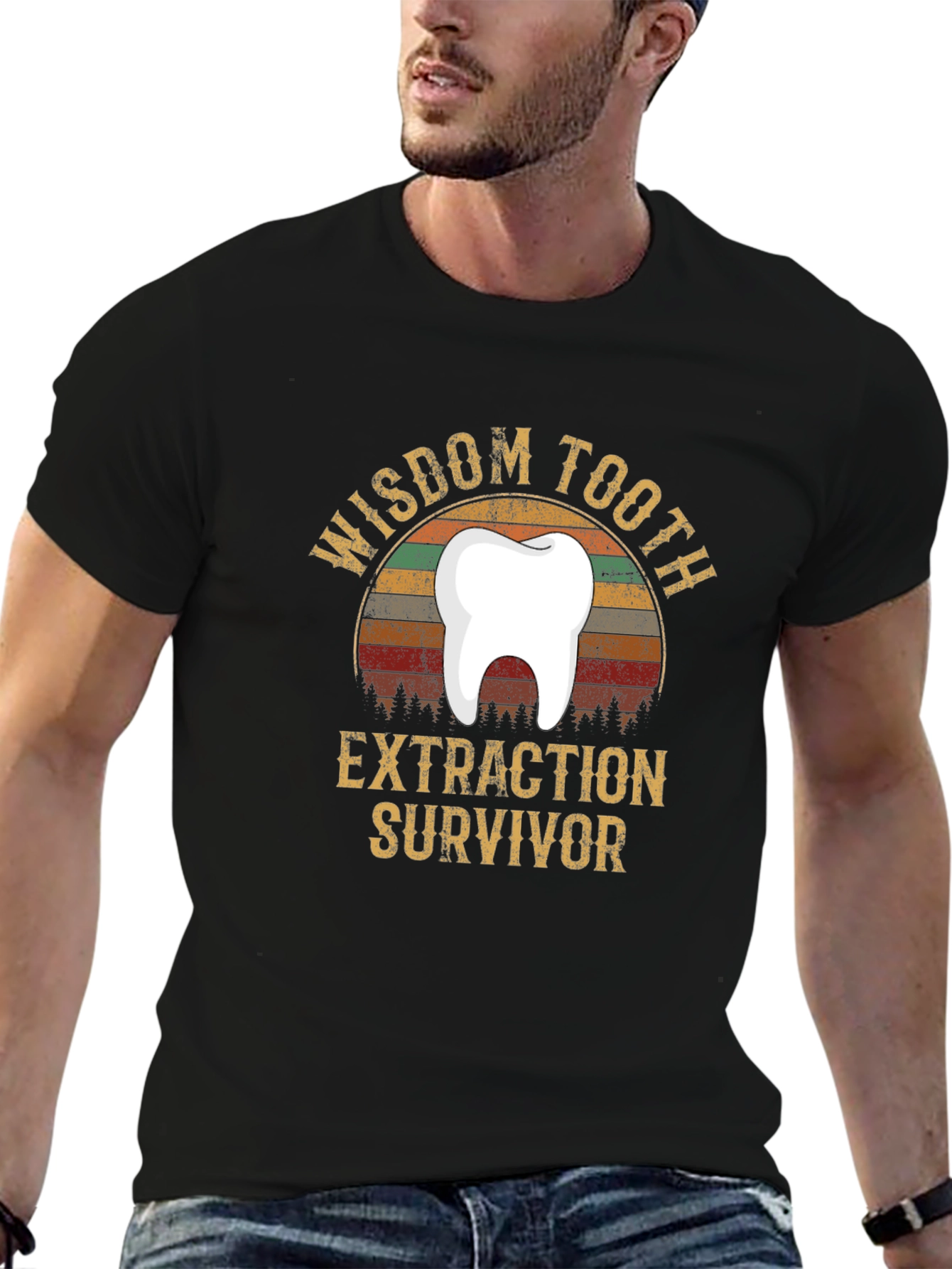 Black Wisdom Tooth Extraction Survivor Graphic Tee view 6
