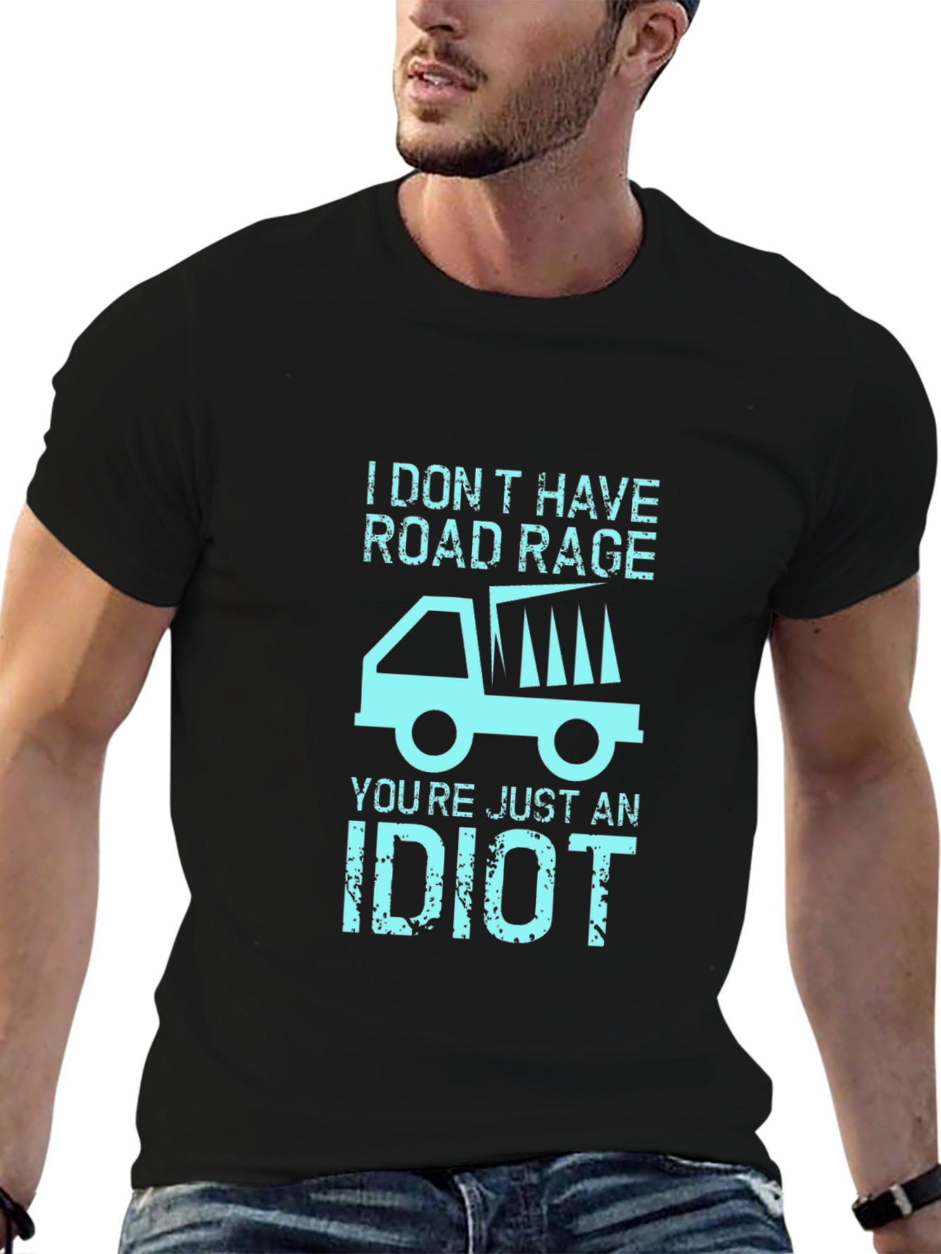 Black Road Rage Dump Truck Graphic Tee - Sarcastic Humor T-Shirt view 6