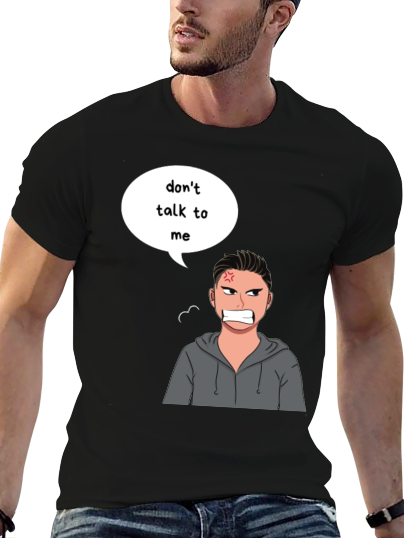 Black Don't Talk To Me Angry Cartoon T-Shirt view 6
