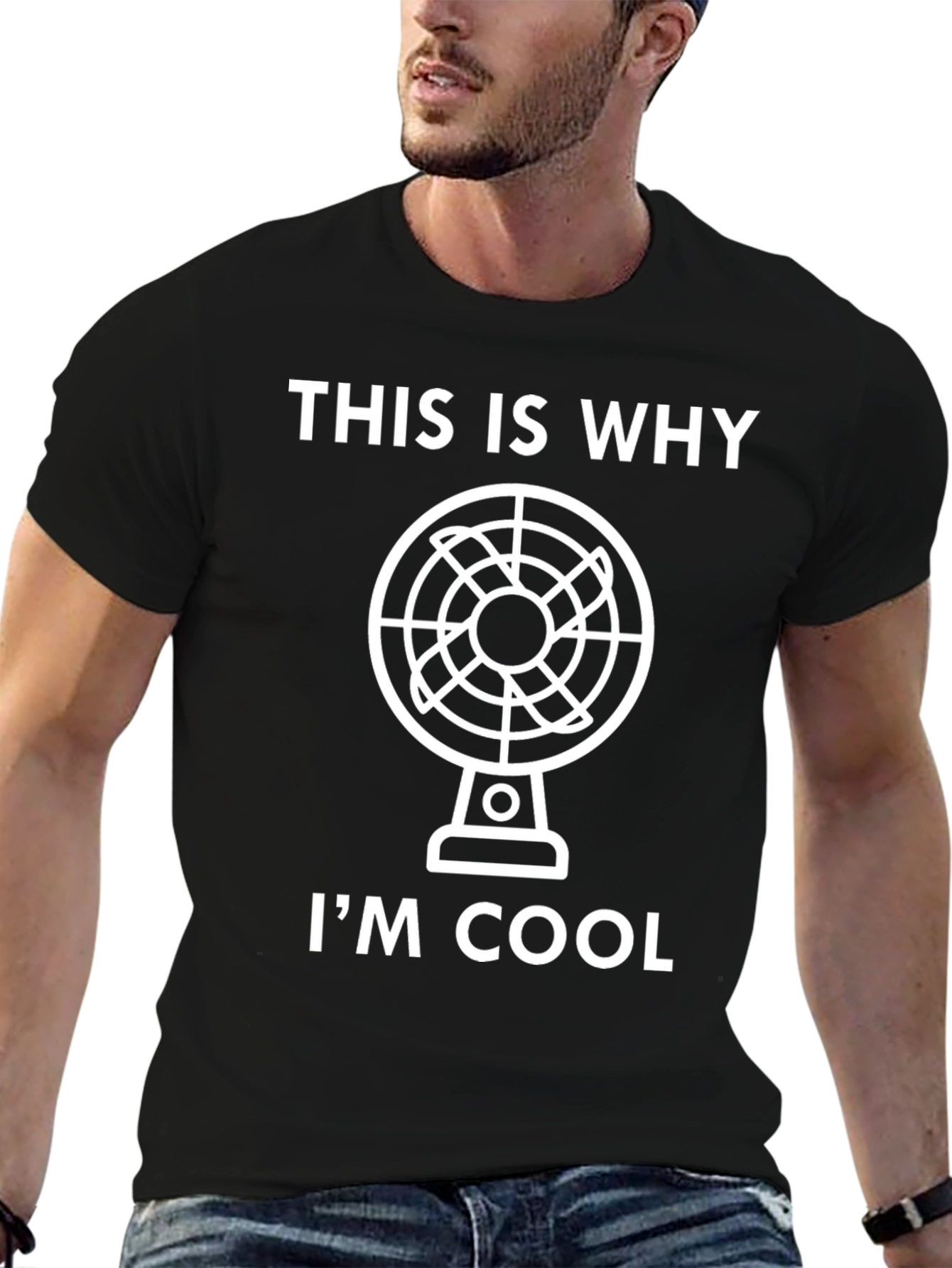 Black This Is Why I'm Cool Fan T-Shirt view 6