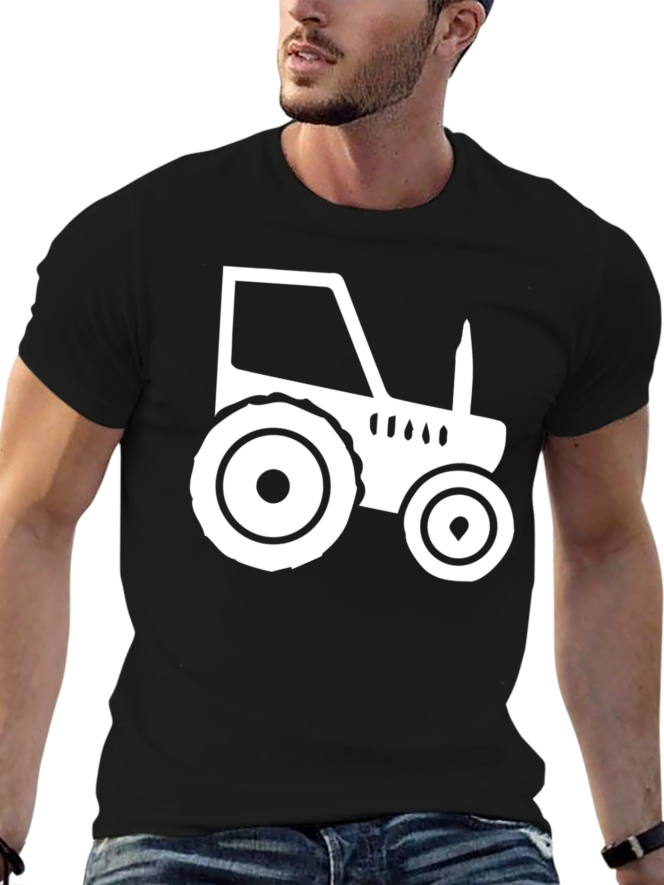 Black Tractor Graphic Tee - Farm Life Shirt view 6