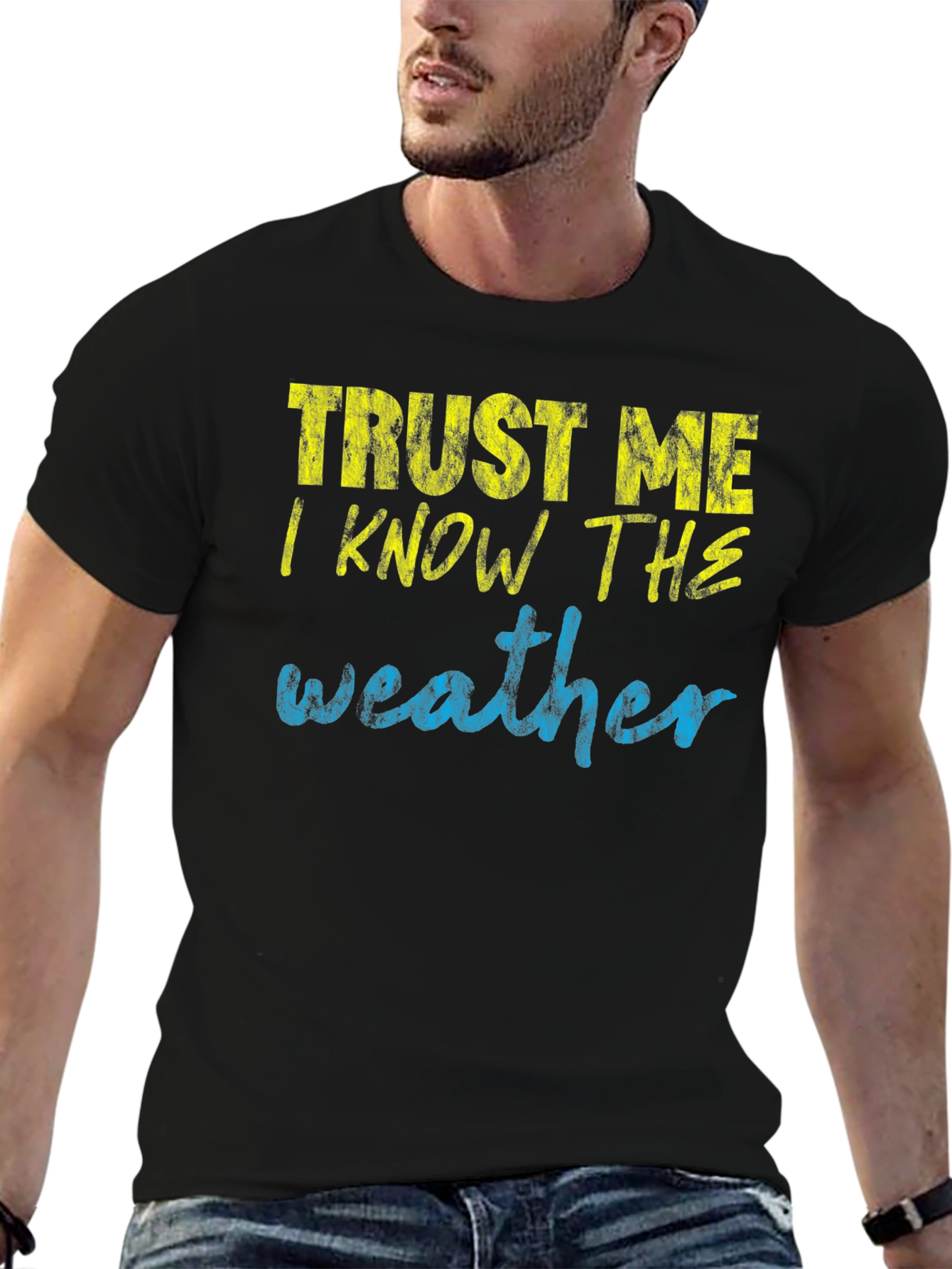 Black Trust Me I Know the Weather T-Shirt view 6