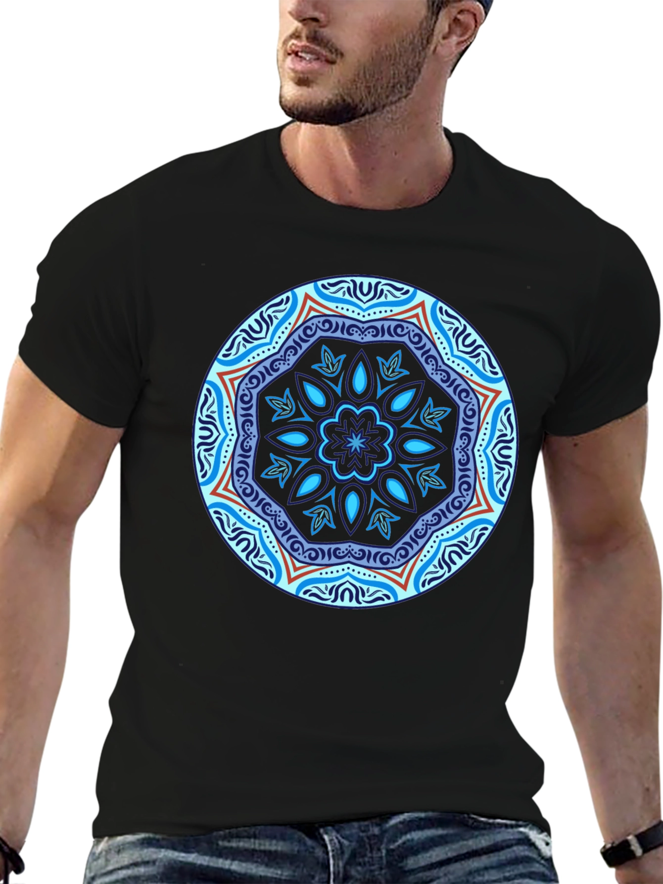 Black Mandala Graphic Tee - Stylish & Unique Design view 6