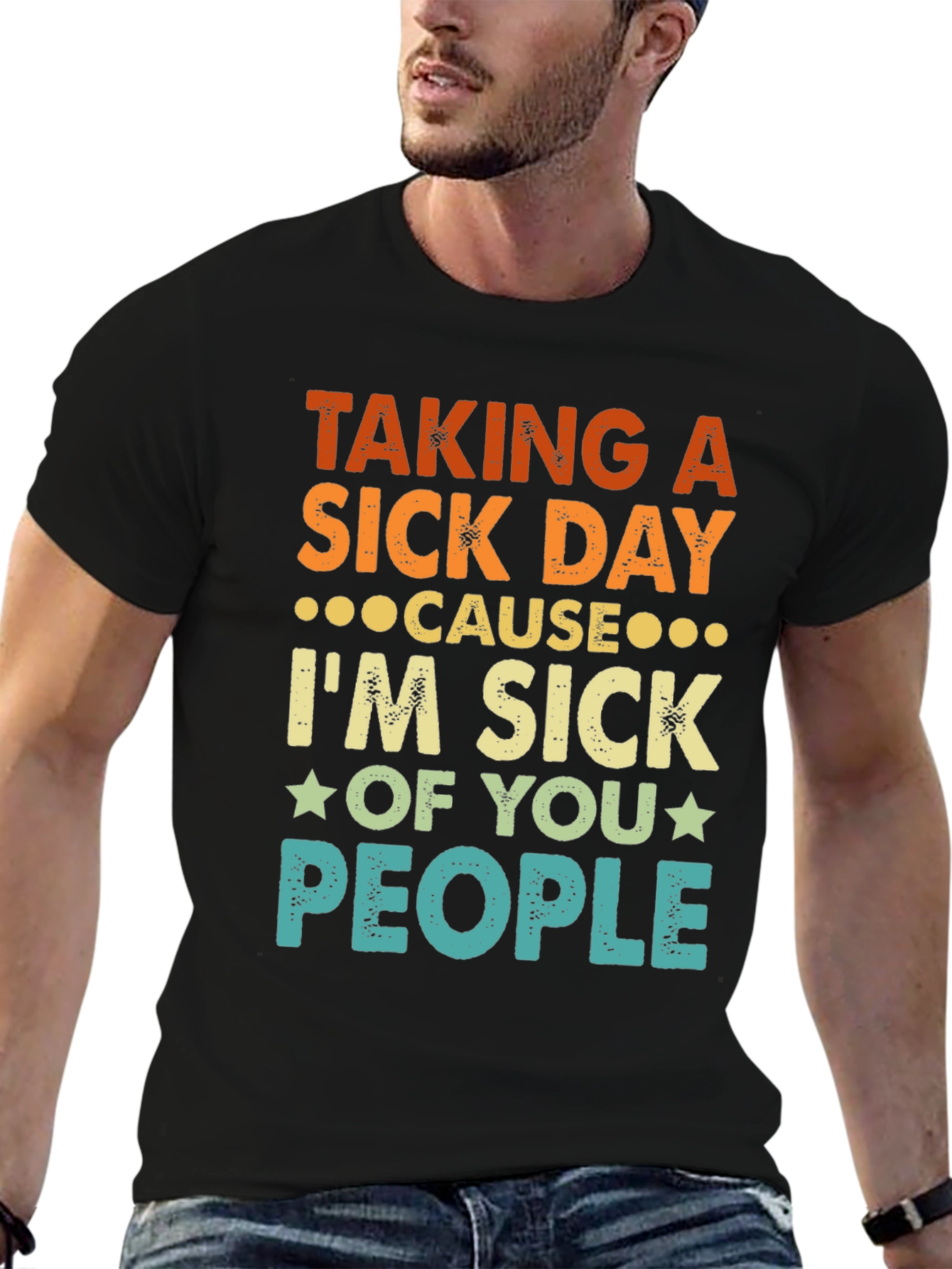 Black Taking a Sick Day Graphic Tee view 6