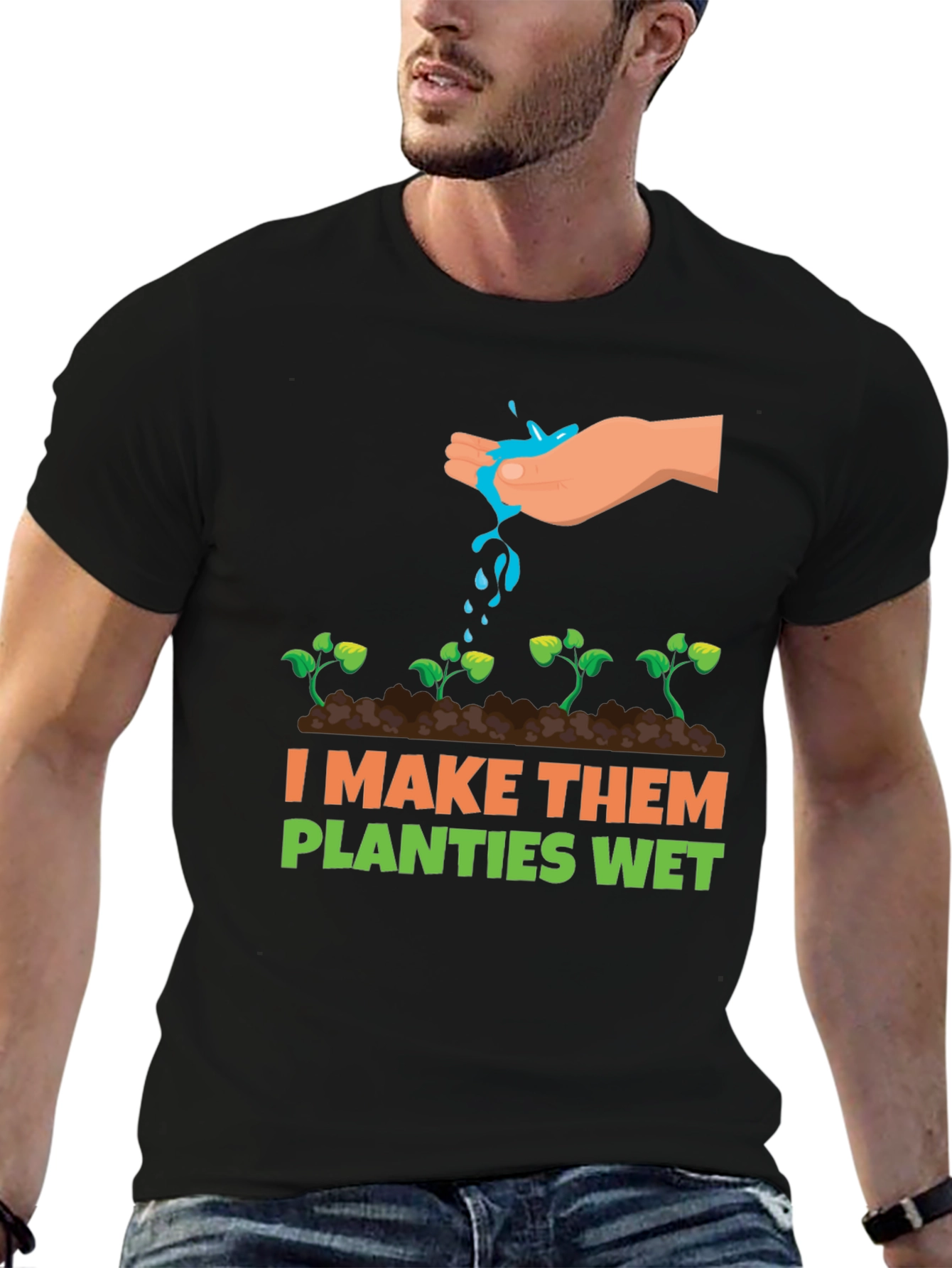 Black I Make Them Planties Wet Graphic Tee view 6