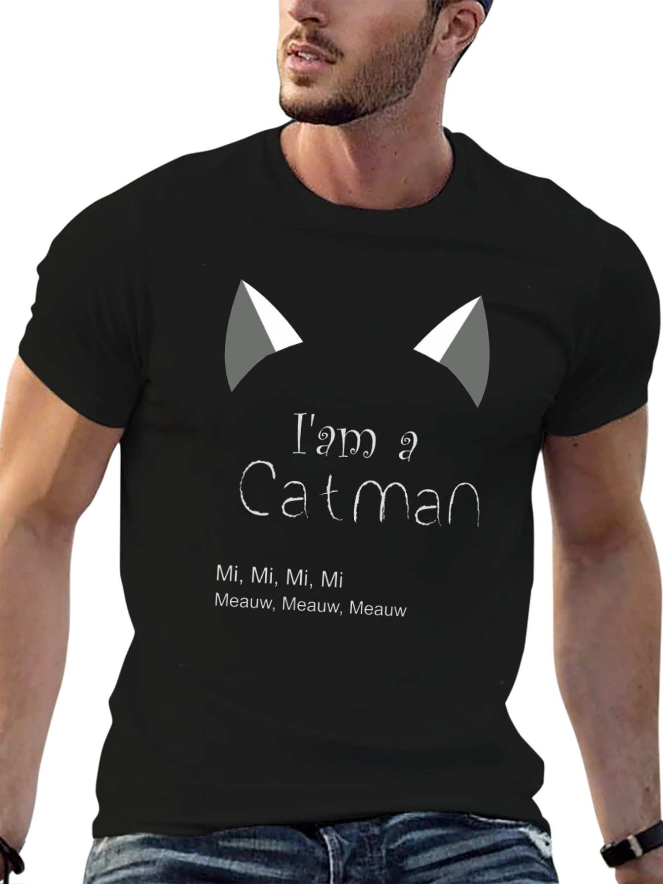 Black I'm a Catman T-Shirt - Funny Cat Lover Tee view 6