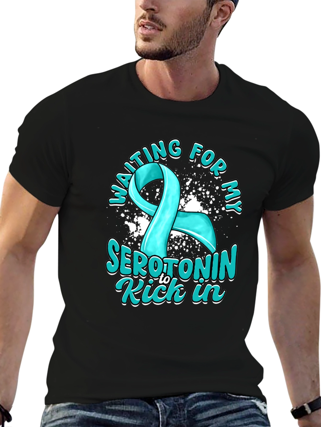 Black Serotonin Kick In T-Shirt Mental Health Awareness view 6