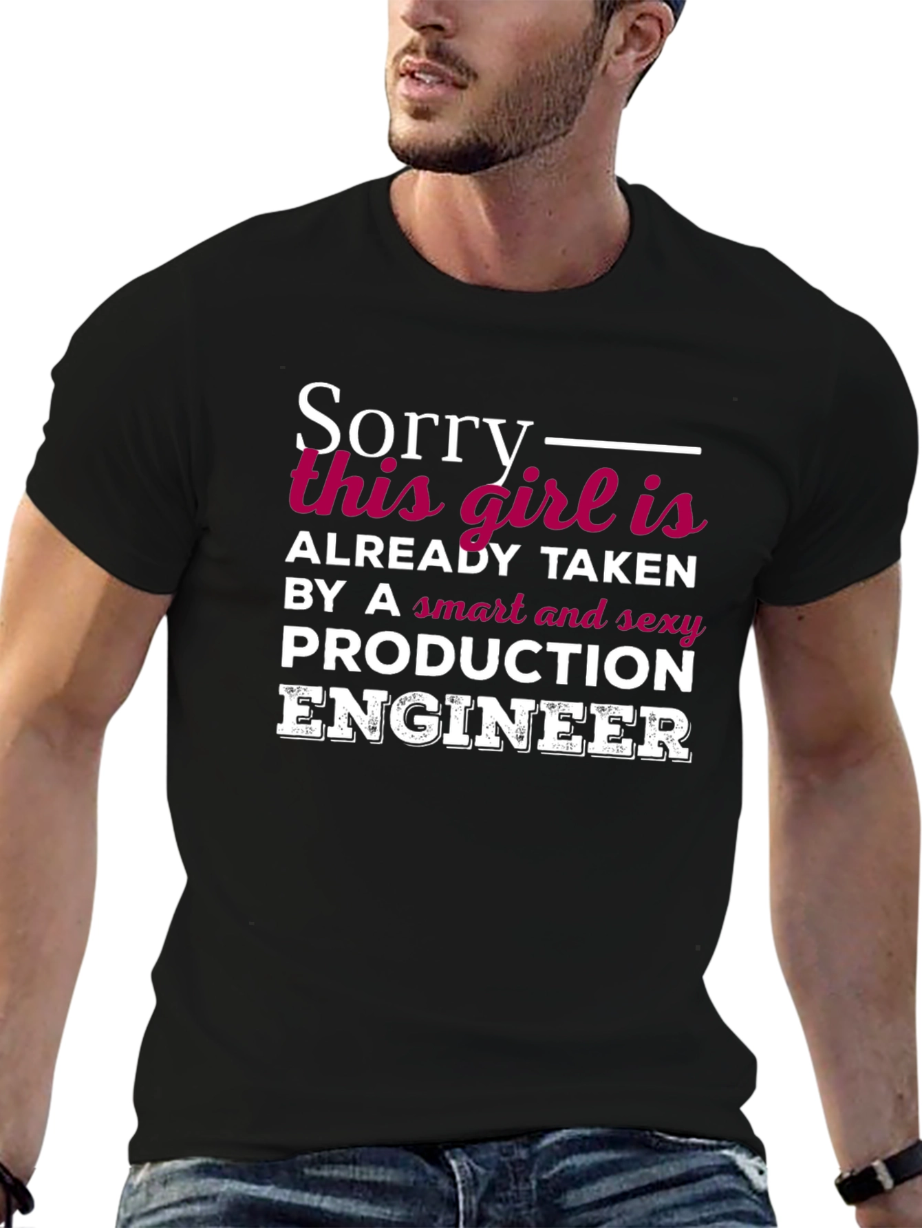 Black Production Engineer Girlfriend Tee view 6