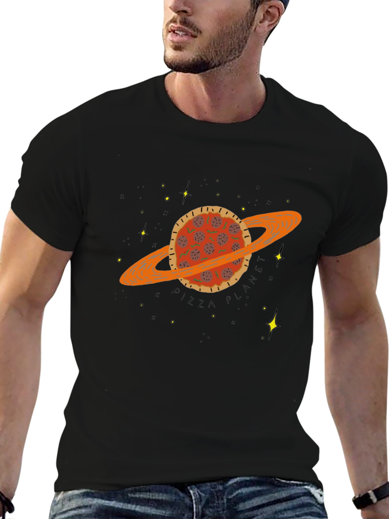 Black Pizza Planet Graphic Tee view 6