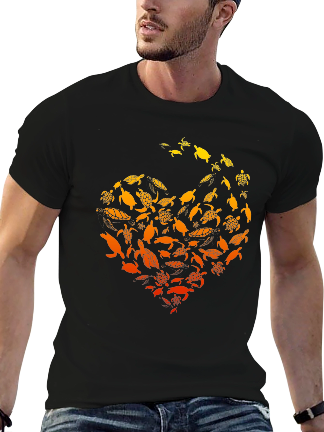 Black Turtle Love Graphic T-Shirt - Black view 6