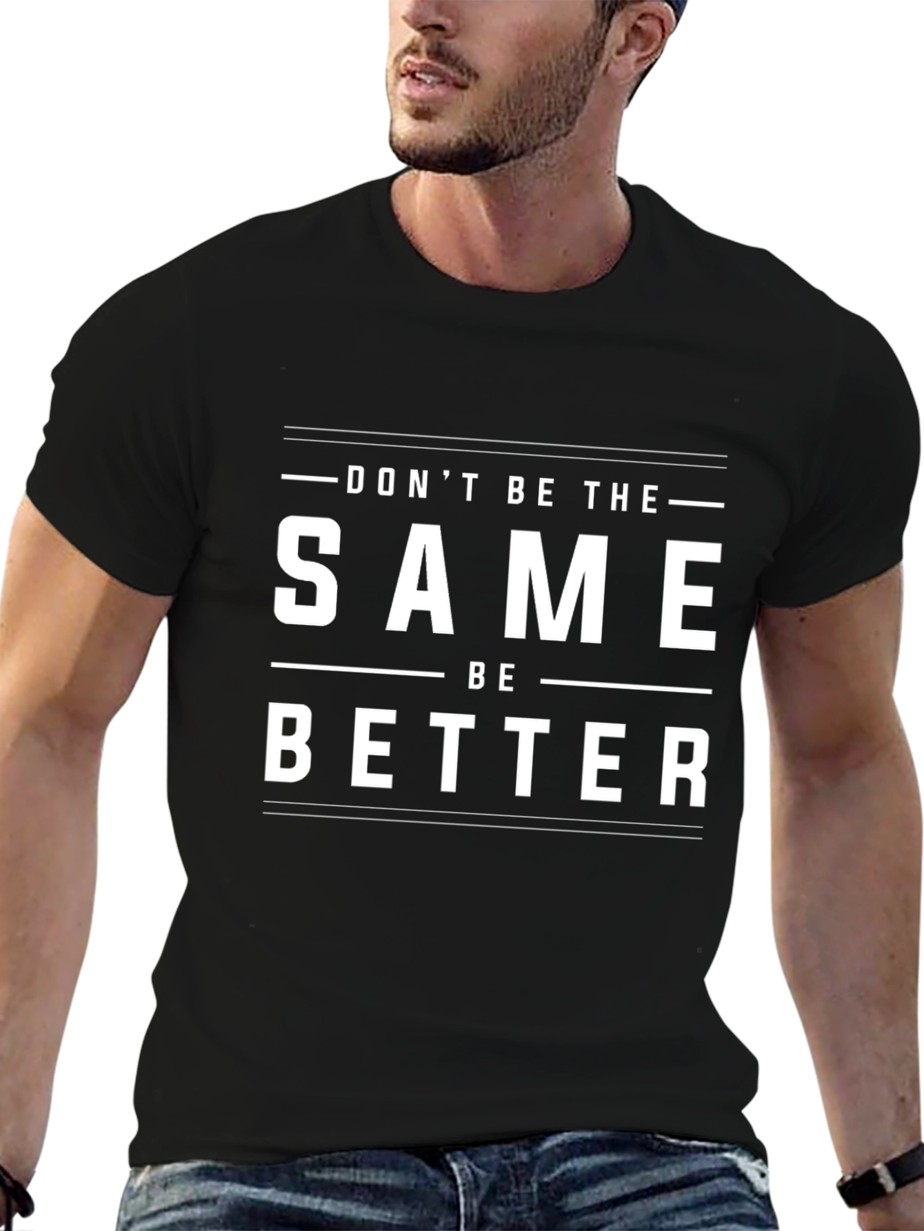 Black Same Be Better Graphic Tee view 6