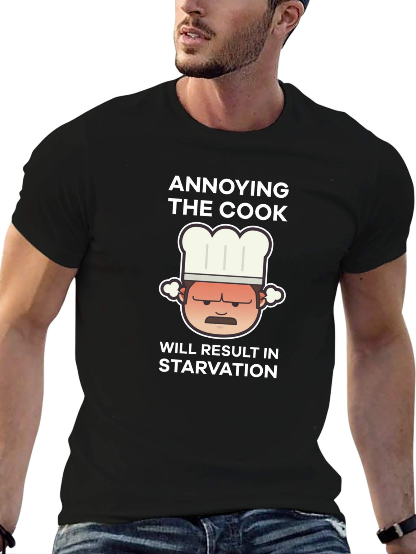 Black Annoying The Cook Graphic Tee - Funny Chef Shirt view 6