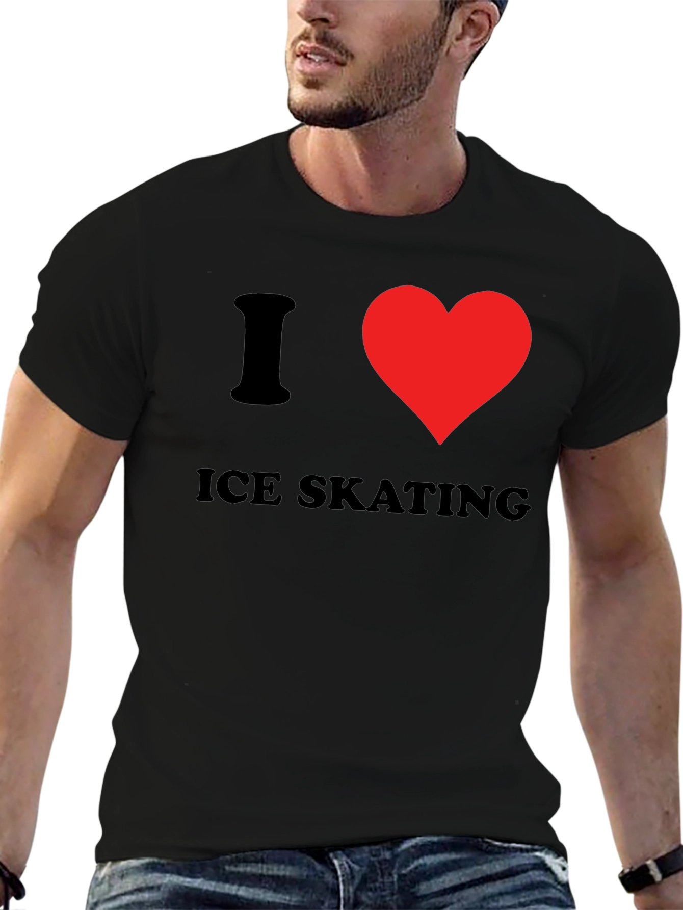 Black I Heart Ice Skating Graphic Tee view 6