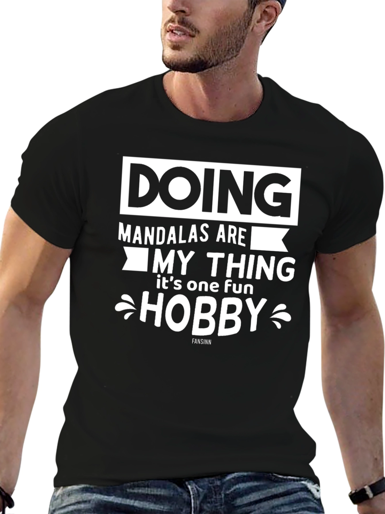 Black Mandala Hobby T-Shirt - Unique Graphic Tee for Relaxation view 6