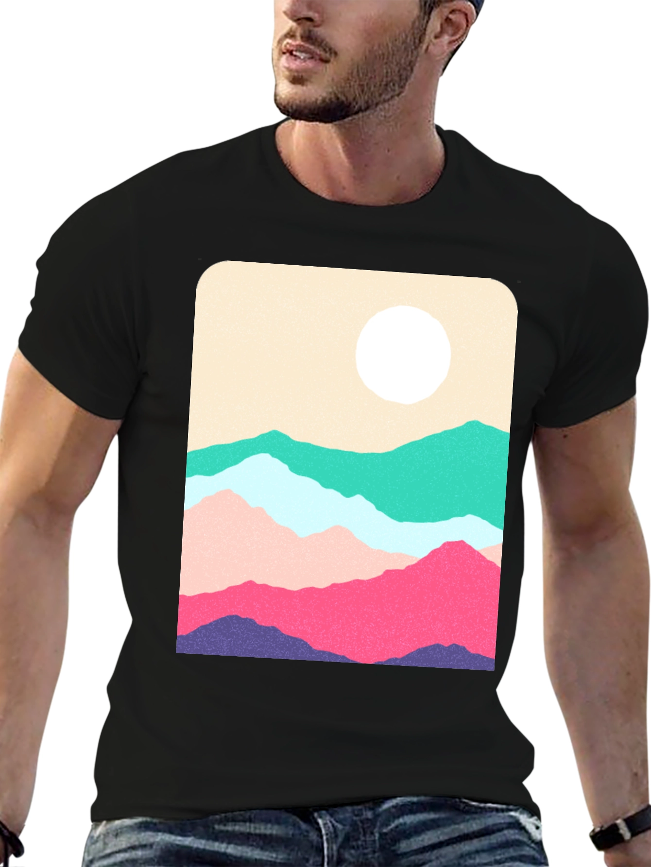 Black Mountainscape Graphic Tee view 6