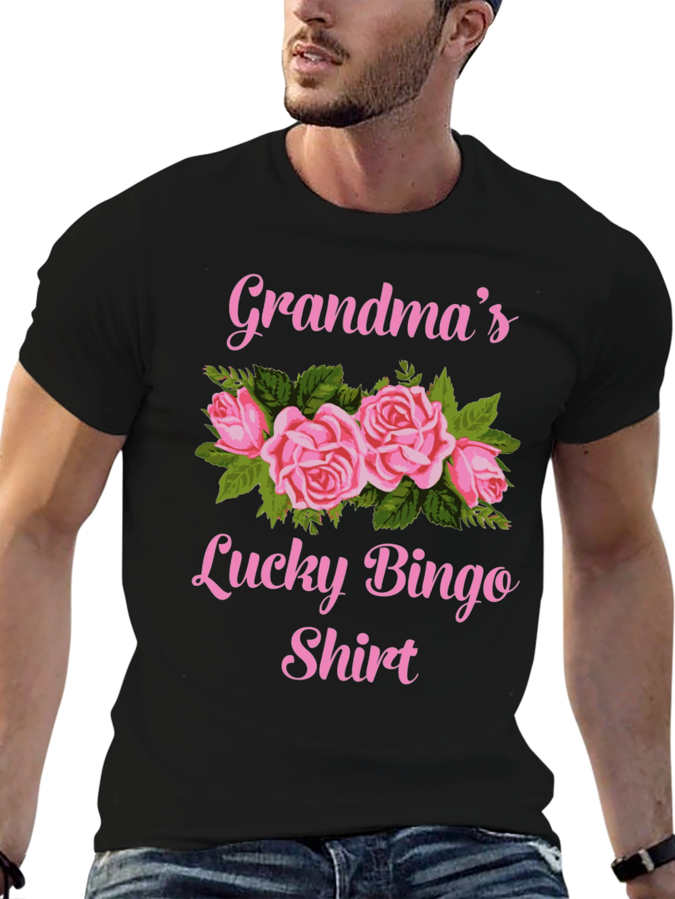 Grandma's Lucky Bingo Shirt - Floral Graphic Tee - 6