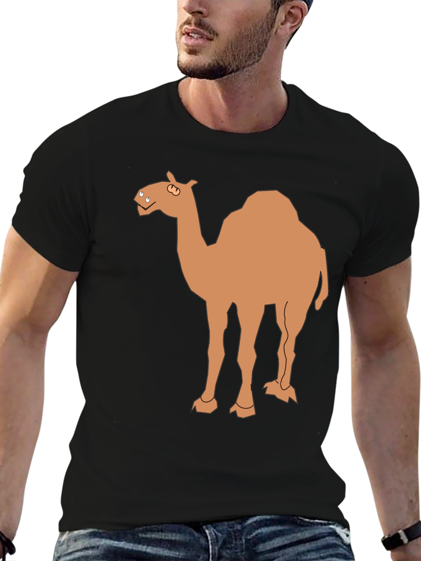 Black Camel Graphic Tee - Black Cotton T-Shirt view 6