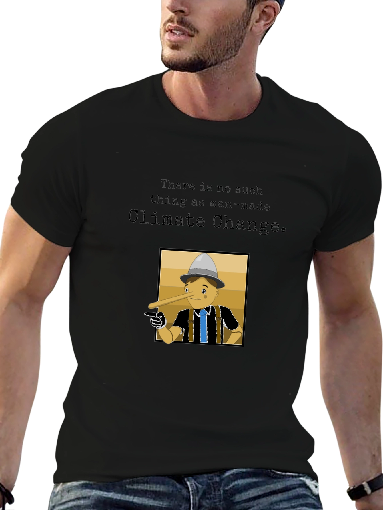 Black Climate Change Lie T-Shirt view 6