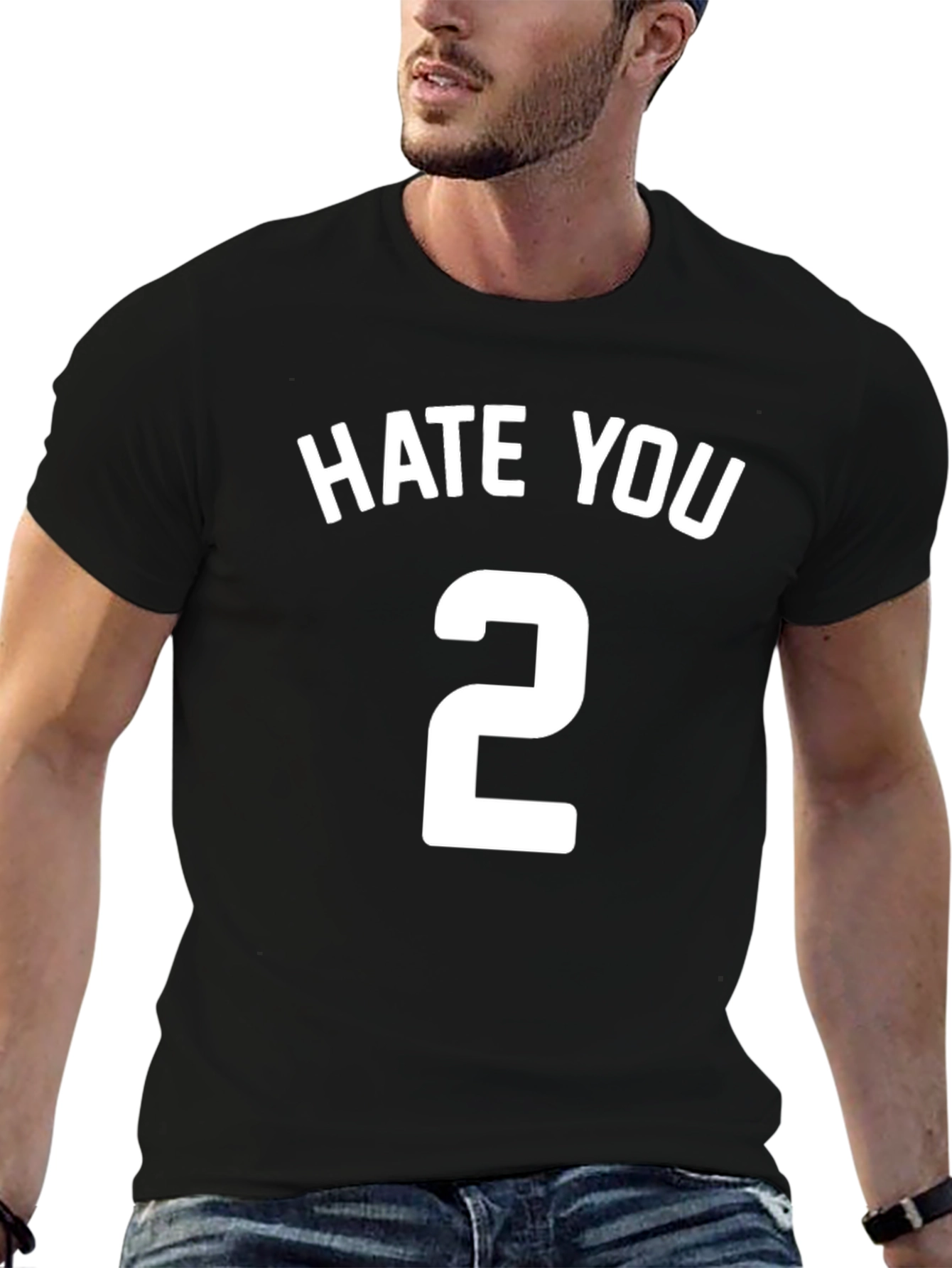 Black Hate You 2 T-Shirt - Funny Sarcastic Tee view 6