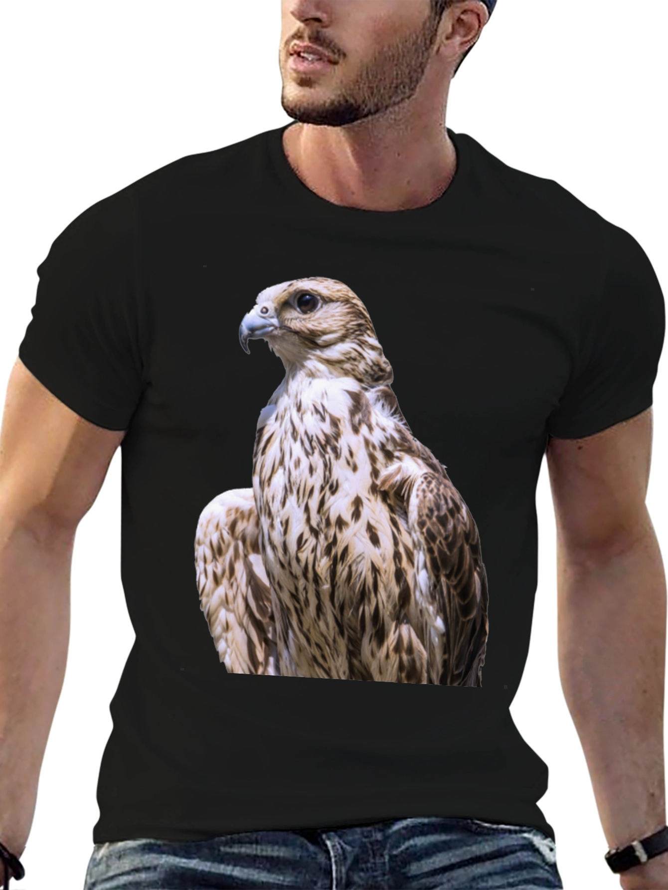 Black Falcon Graphic Tee - Black Cotton Blend view 6