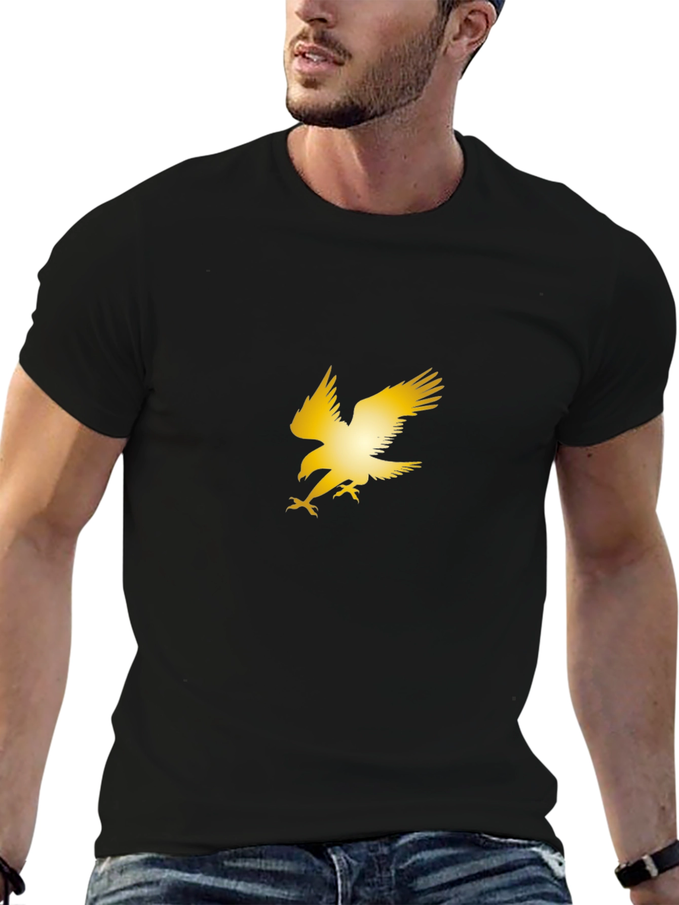 Golden Eagle Graphic Black T-Shirt - 6