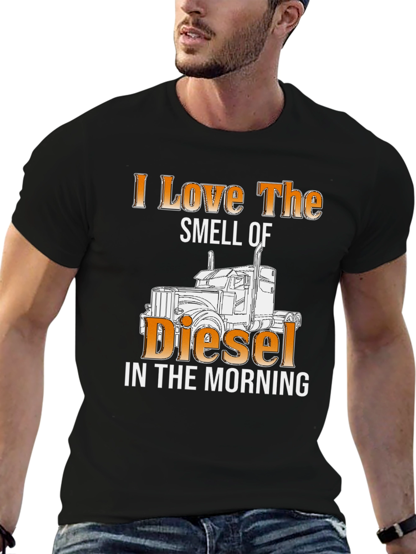 Black I Love the Smell of Diesel T-Shirt view 6