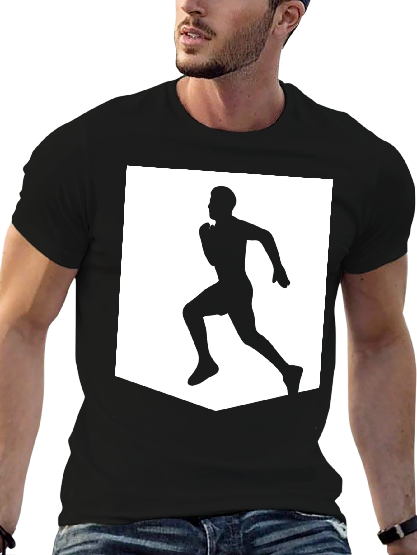 Black Men's Black Running Graphic Tee view 6
