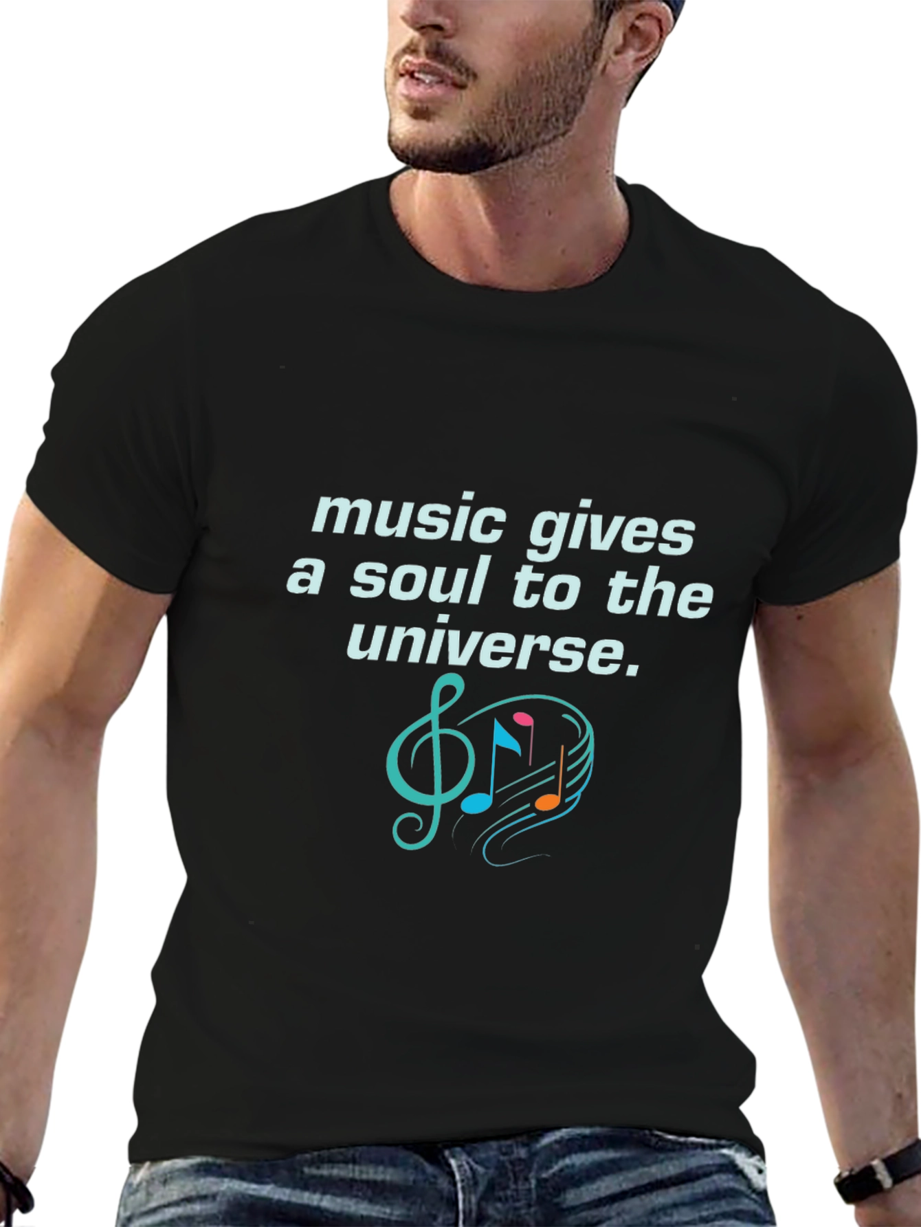 Black Music Gives a Soul T-Shirt - Unique Graphic Tee view 6