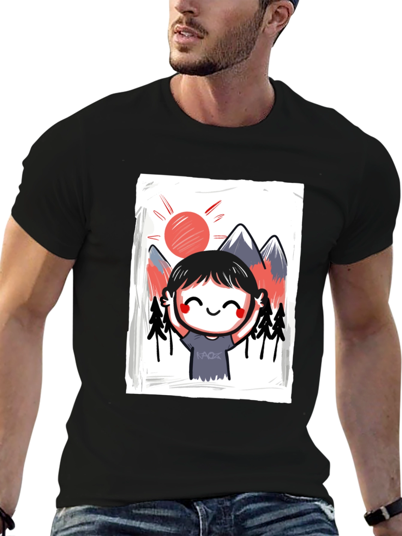 Black Mountain Scene Graphic Tee view 6