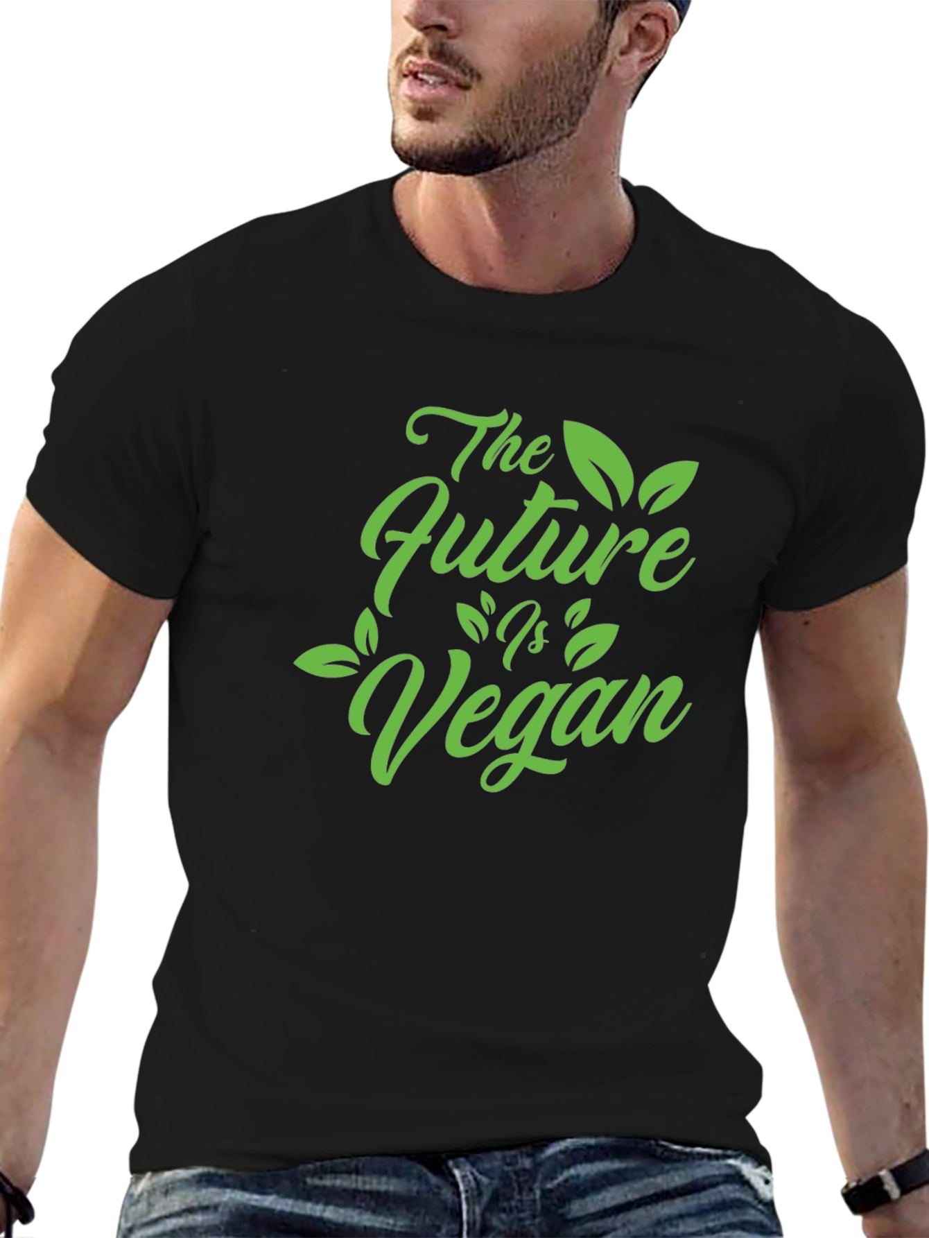 Black The Future Is Vegan Black T-Shirt view 6