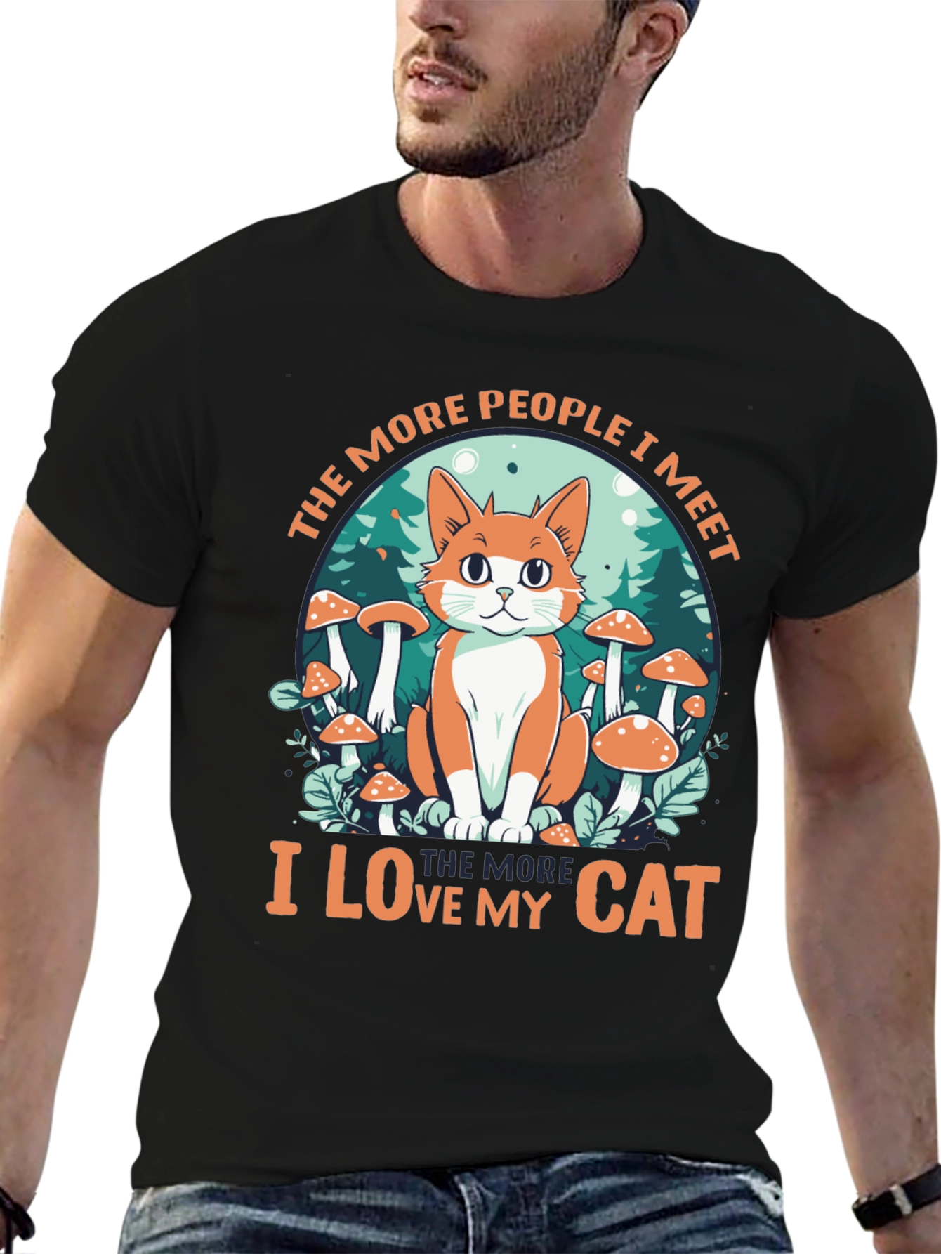 Black Cat Lover Graphic Tee - People vs. Cats! view 6