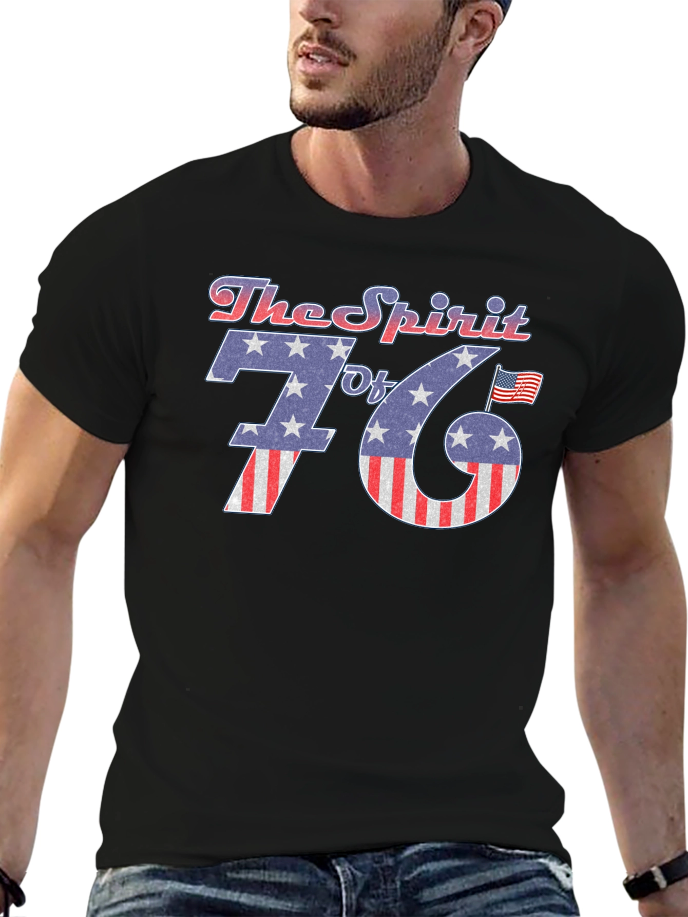 Black The Spirit of 76 Patriotic Graphic Tee view 6